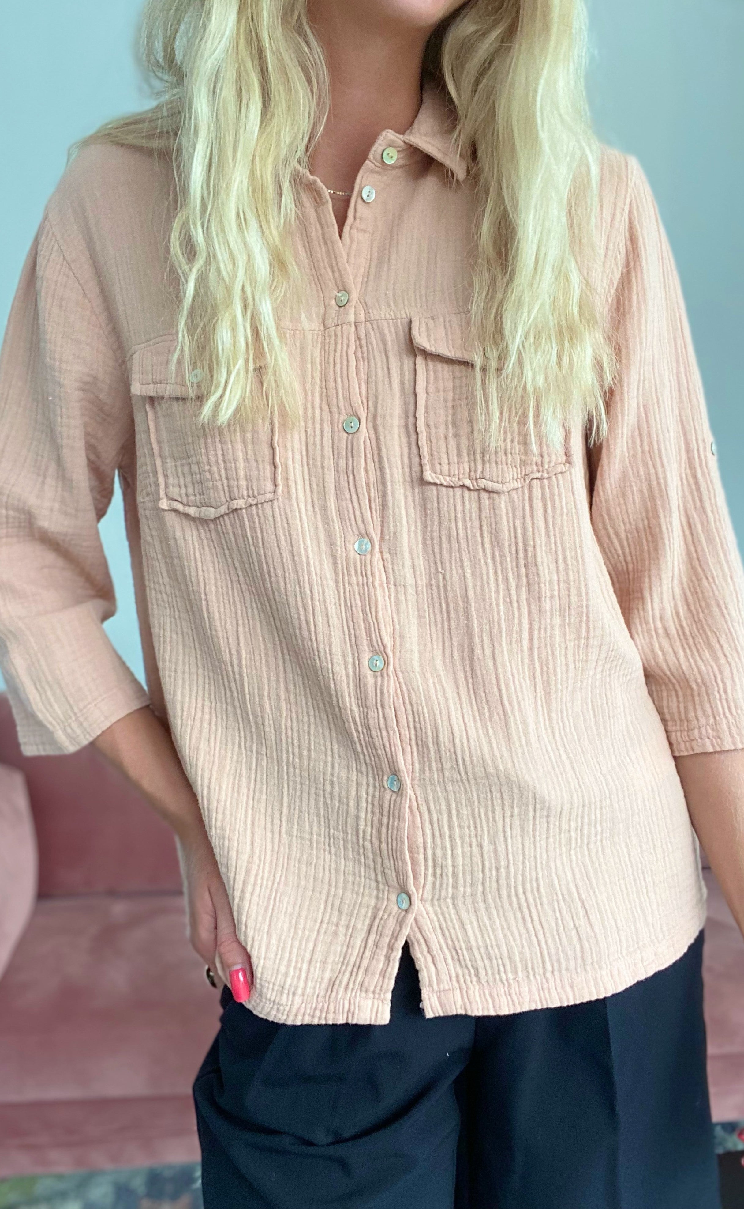 One Two Luxzuz Bluse - Raymonde - Powder Rose