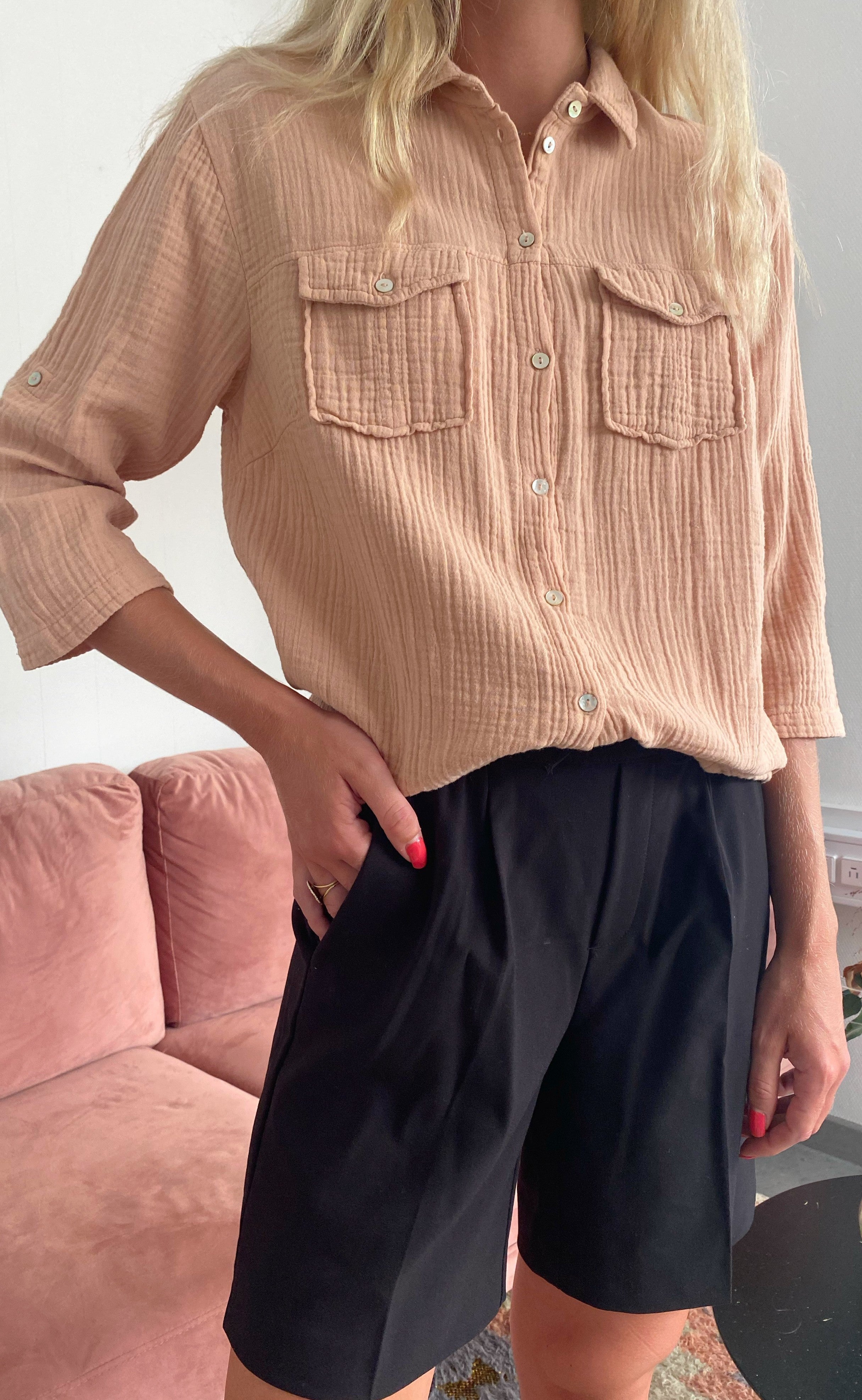 One Two Luxzuz Bluse - Raymonde - Powder Rose