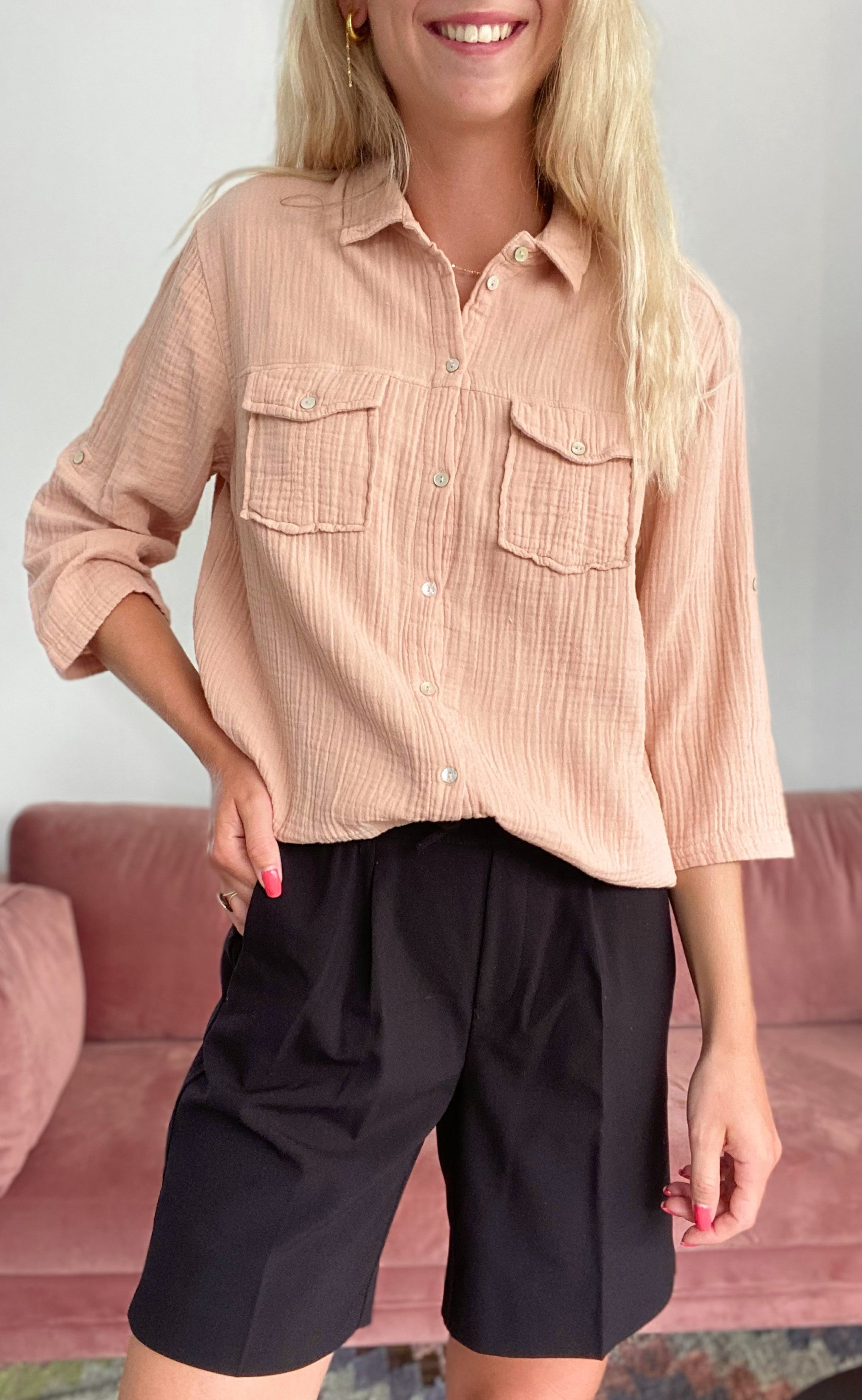 One Two Luxzuz Bluse - Raymonde - Powder Rose