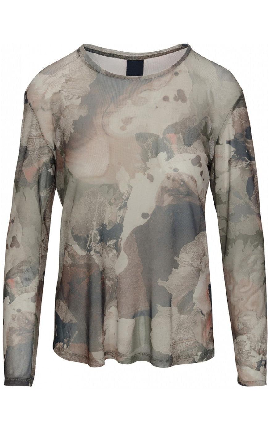 One Two Luxzuz Bluse - Sibey Mesh - Army