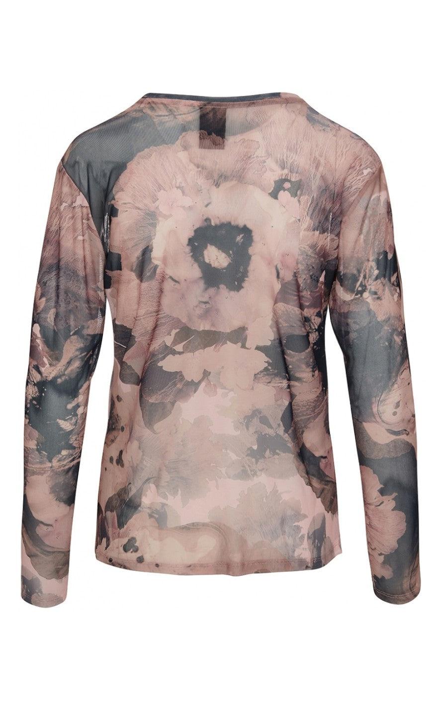 One Two Luxzuz Bluse - Sibey Mesh - Dried Heather