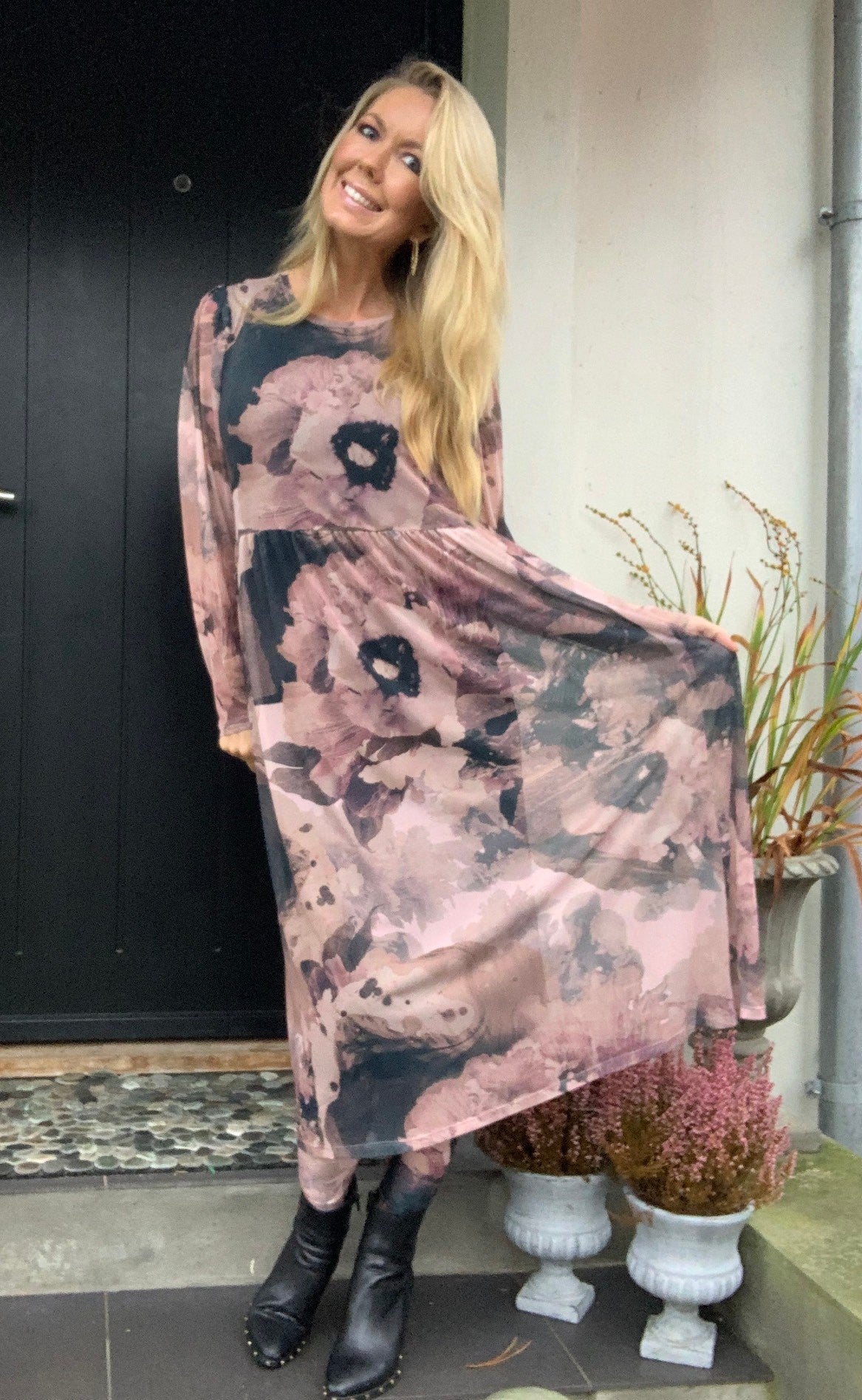 One Two Luxzuz Kjole - Lican Mesh - Dried Heather