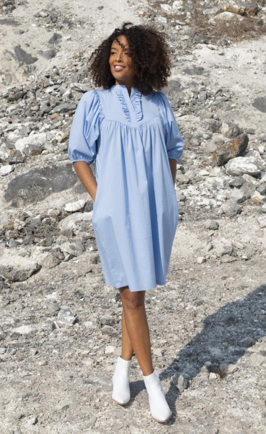 One Two Luxzuz Kjole - Marga - Chambray Blue