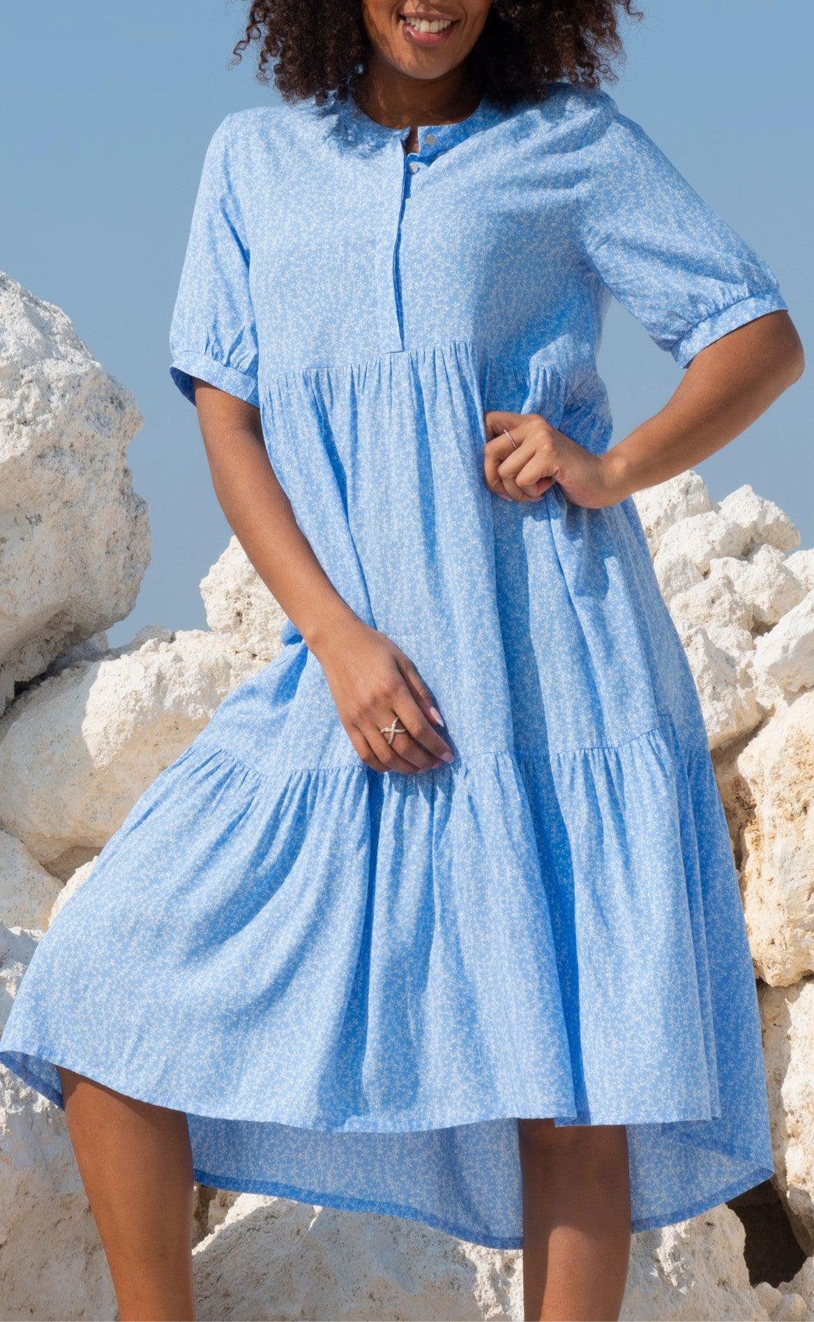 One Two Luxzuz Kjole - Marguerita - Vista Blue
