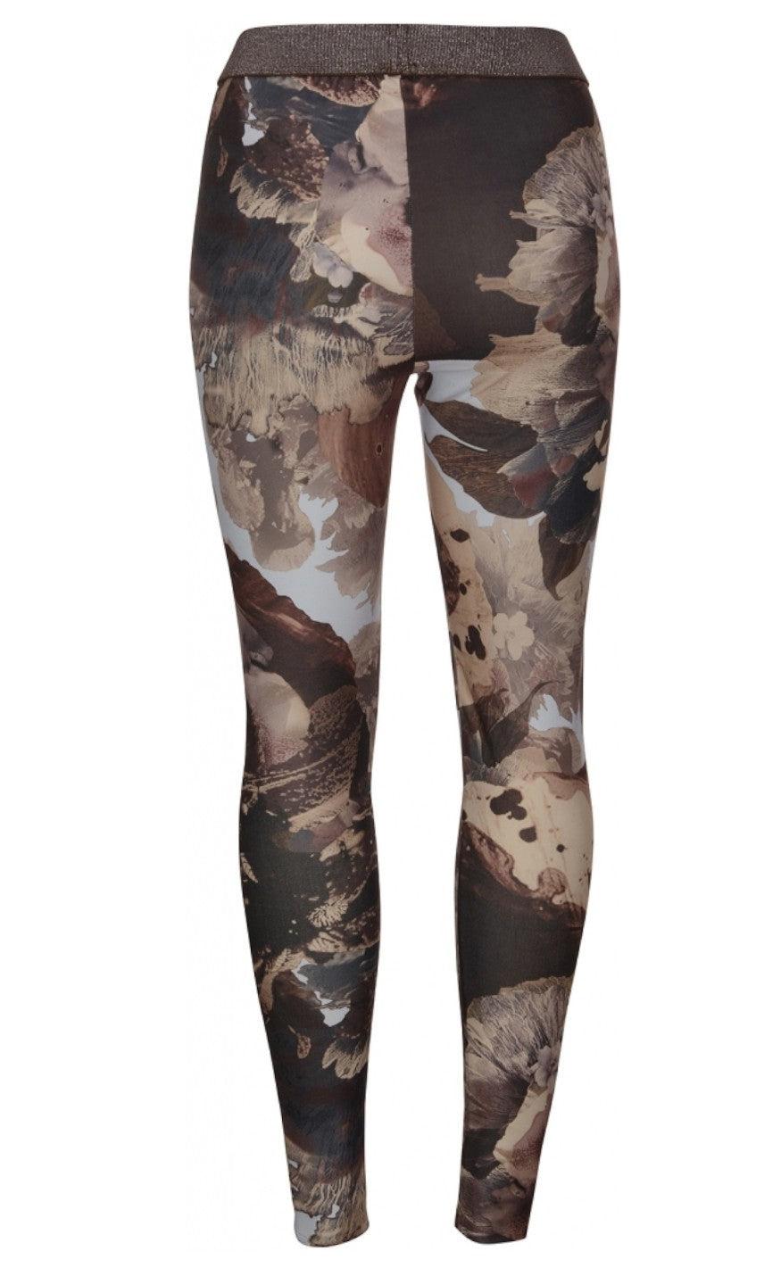 One Two Luxzuz Leggings - Ayoe Marble - Choco Lux
