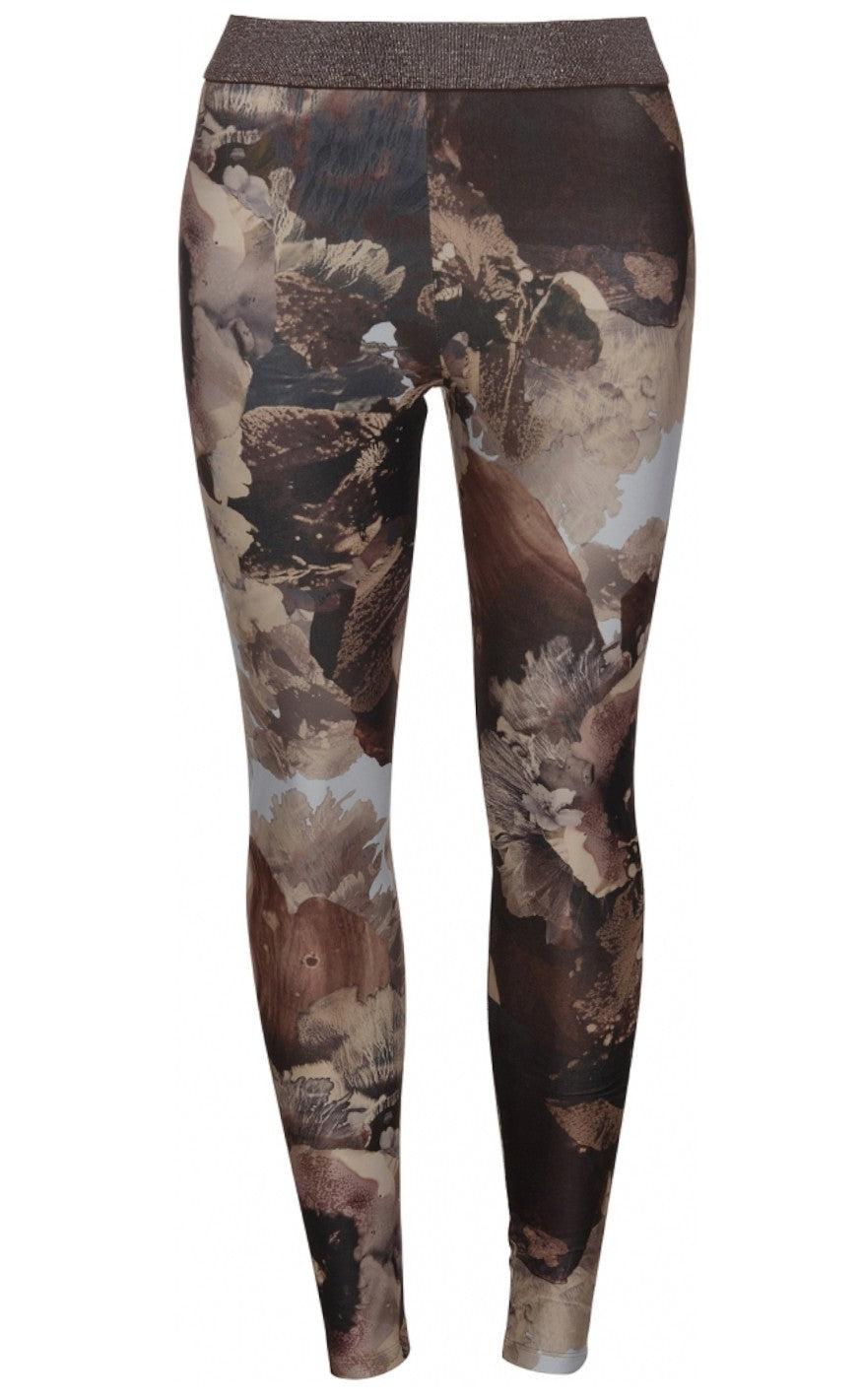 One Two Luxzuz Leggings - Ayoe Marble - Choco Lux