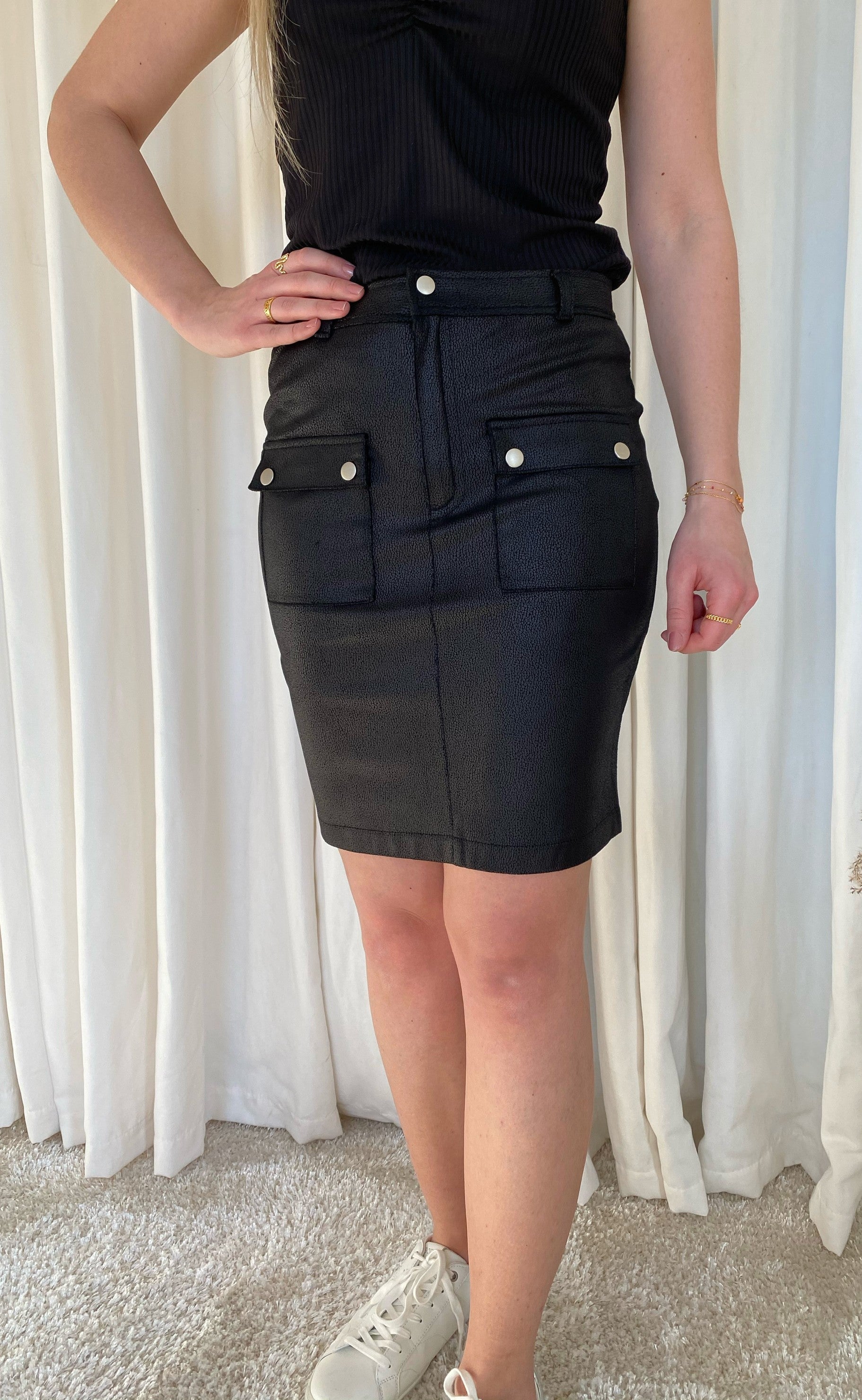 One Two Luxzuz Nederdel - Heather - Black
