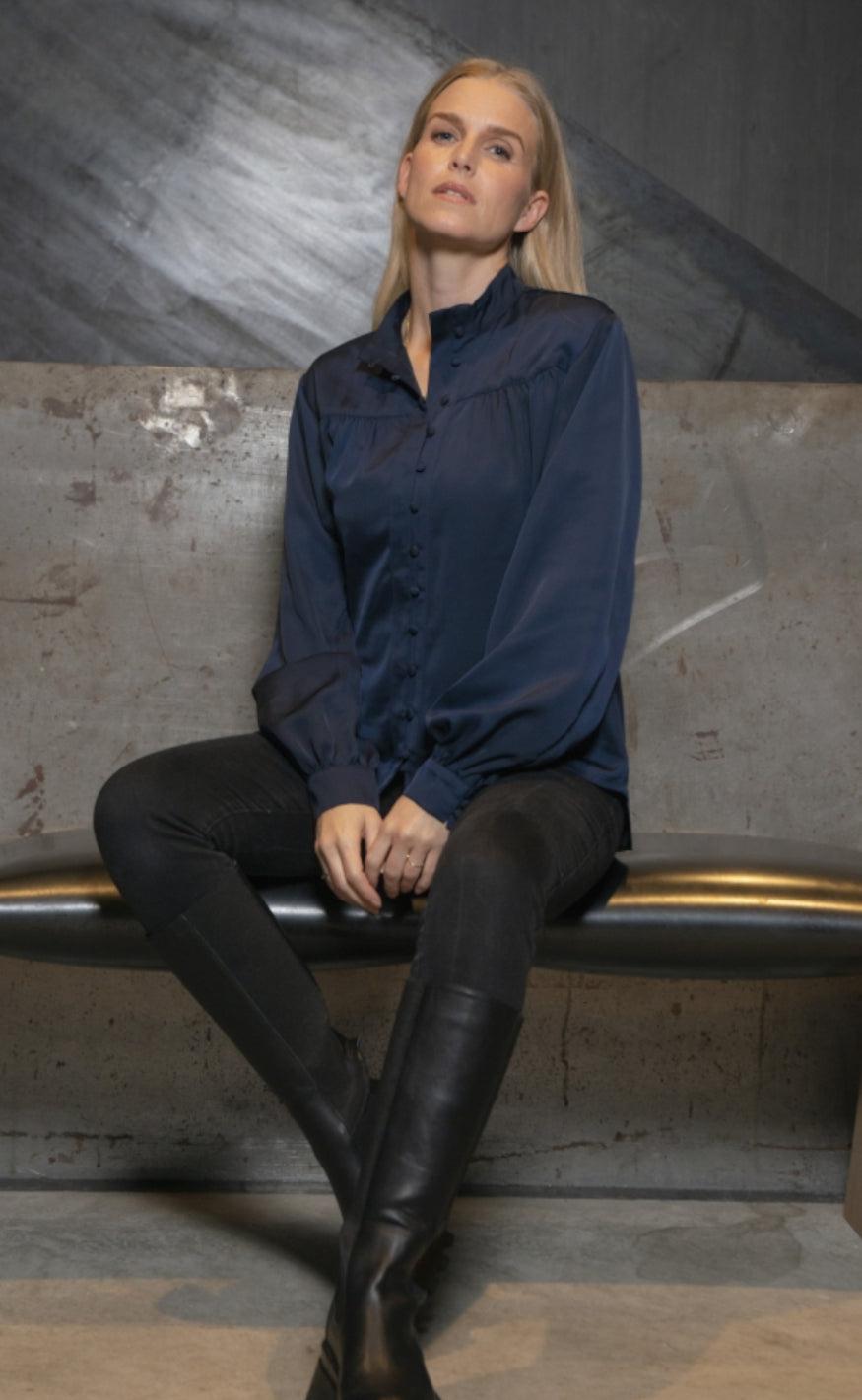 One Two Luxzuz Skjorte - Rosalinda - Navy