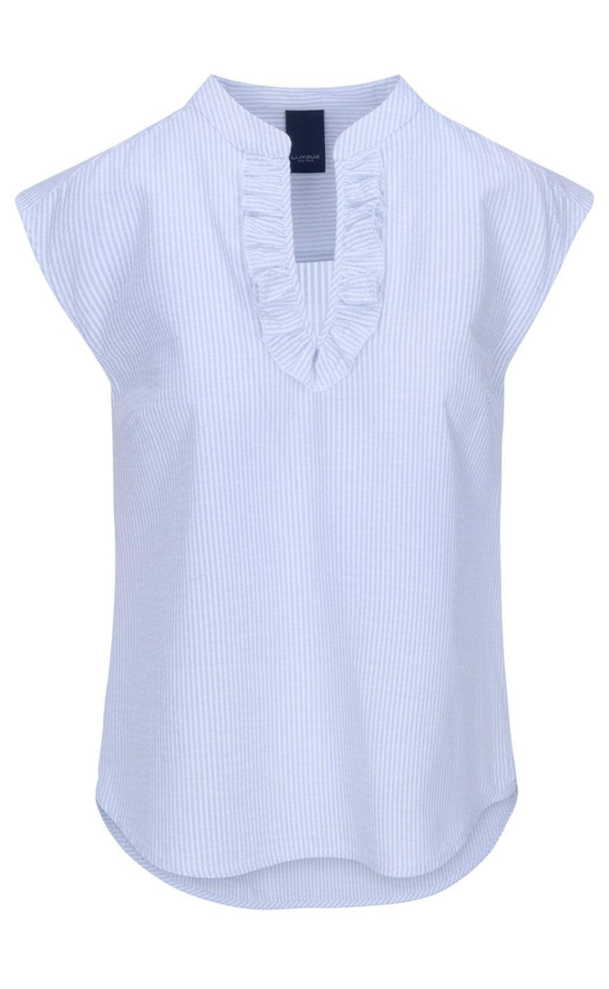 One Two Luxzuz Top - Ottilie - Chambray Blue