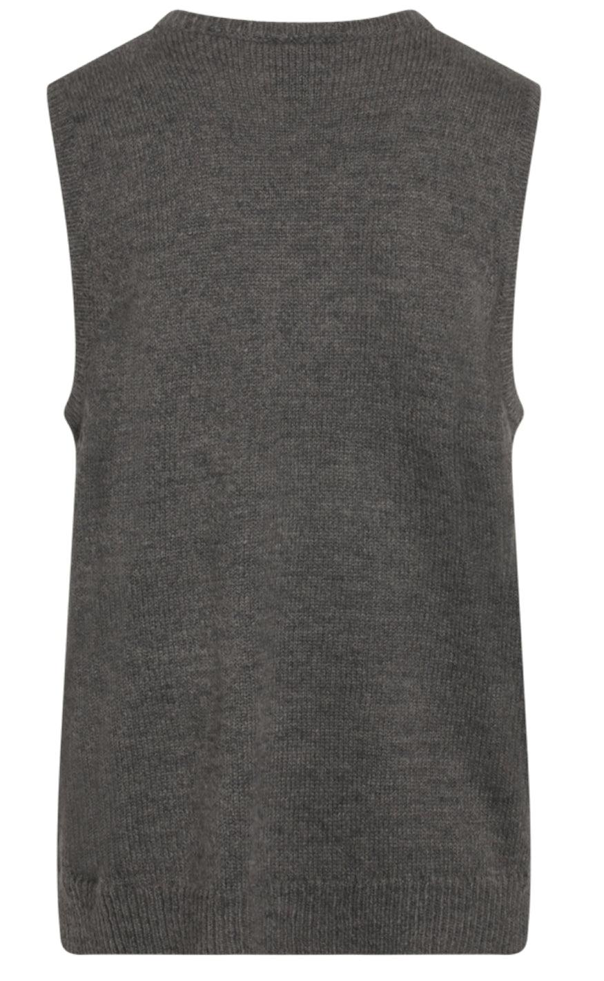 One Two Luxzuz Vest - Taia - Medium Grey Melange