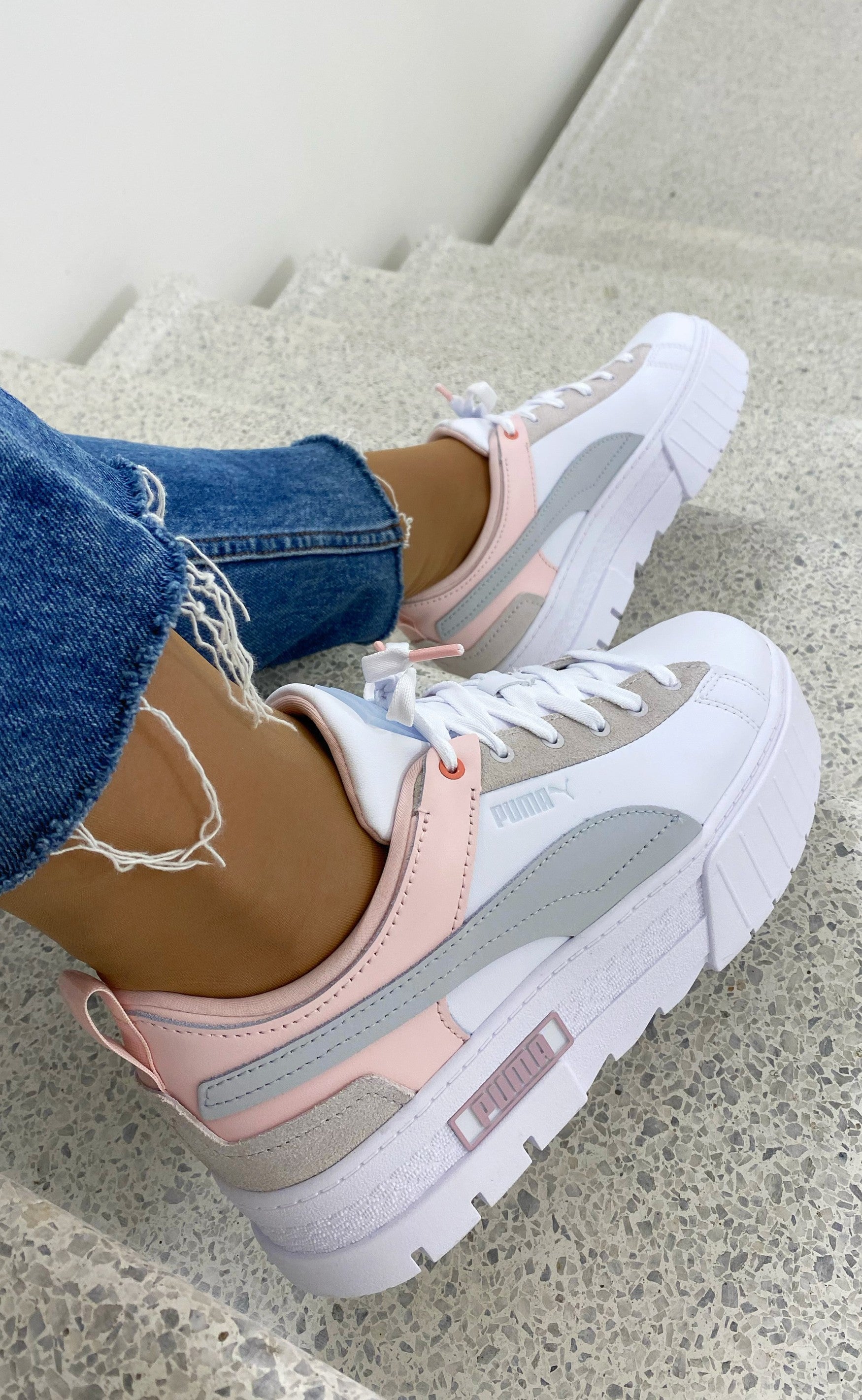 Puma Sneakers - Mayze Raw Was - White-Chalk Pink