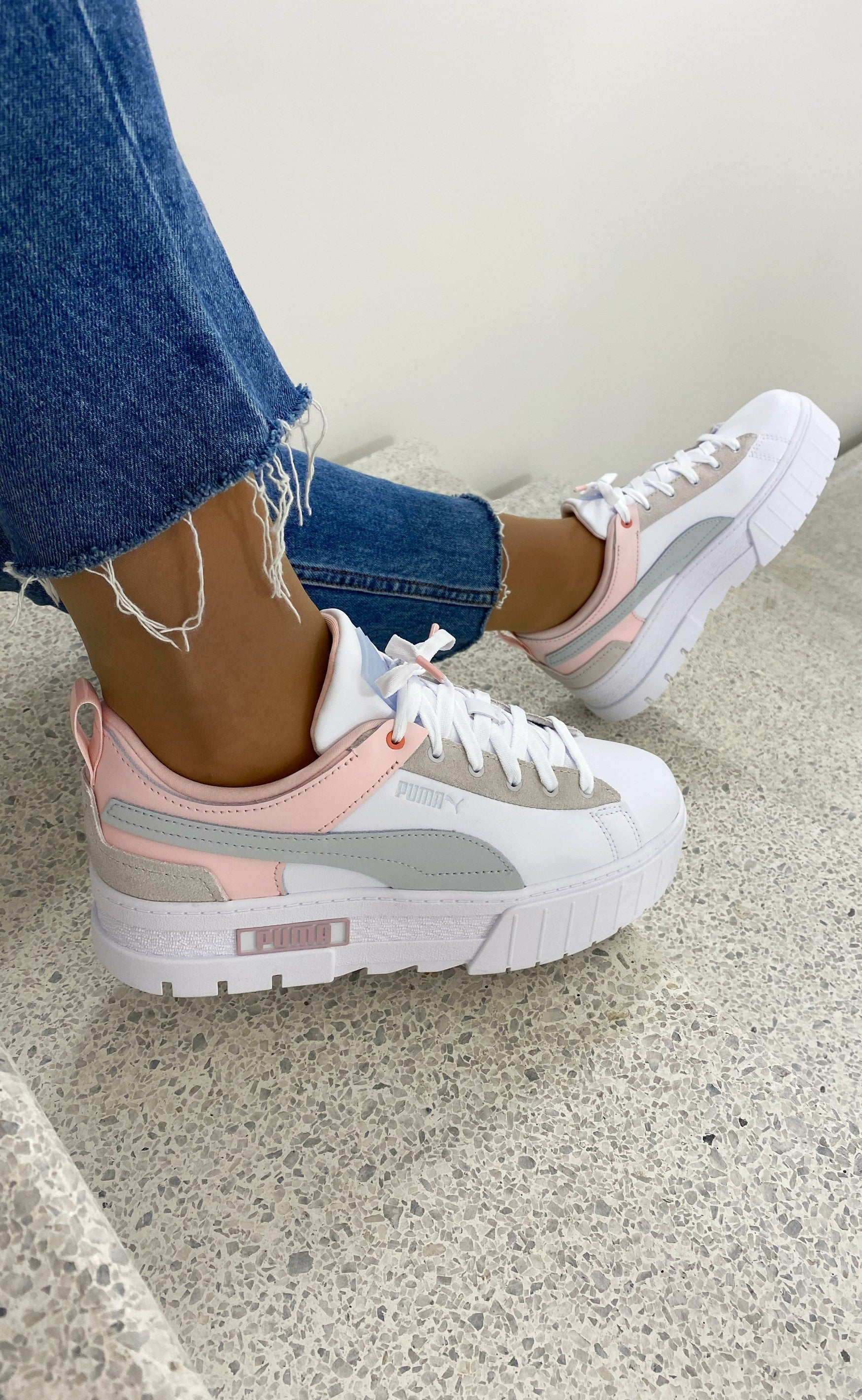 Puma Sneakers - Mayze Raw Was - White-Chalk Pink