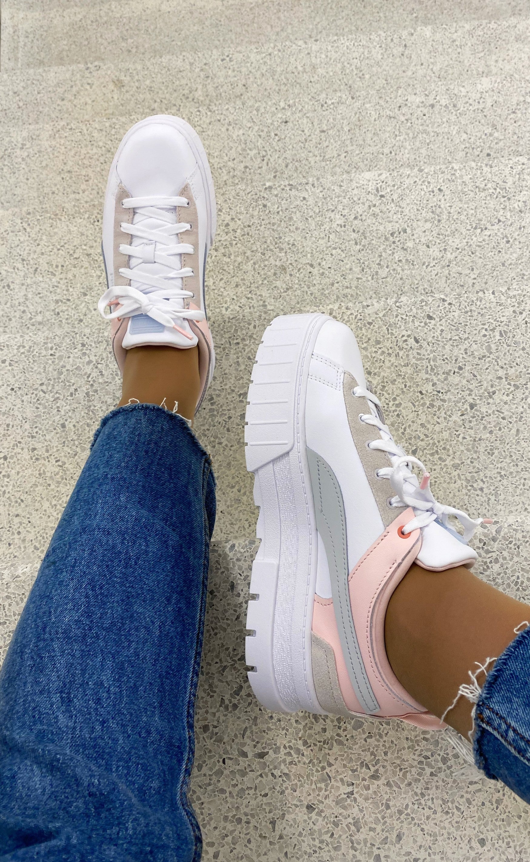 Puma Sneakers - Mayze Raw Was - White-Chalk Pink