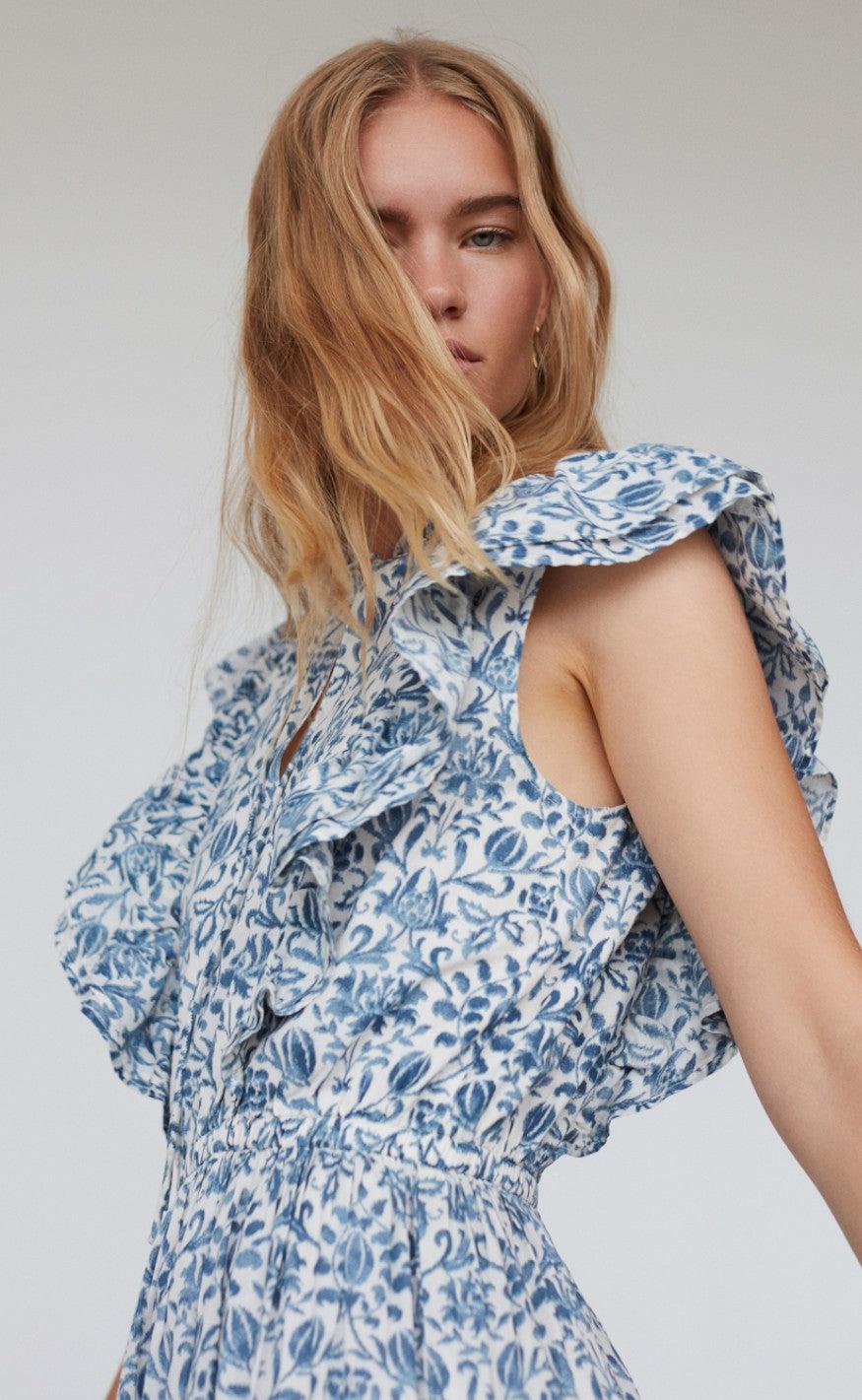 Sofie Schnoor Kjole - S212257 - Ivalo - Dusty Blue