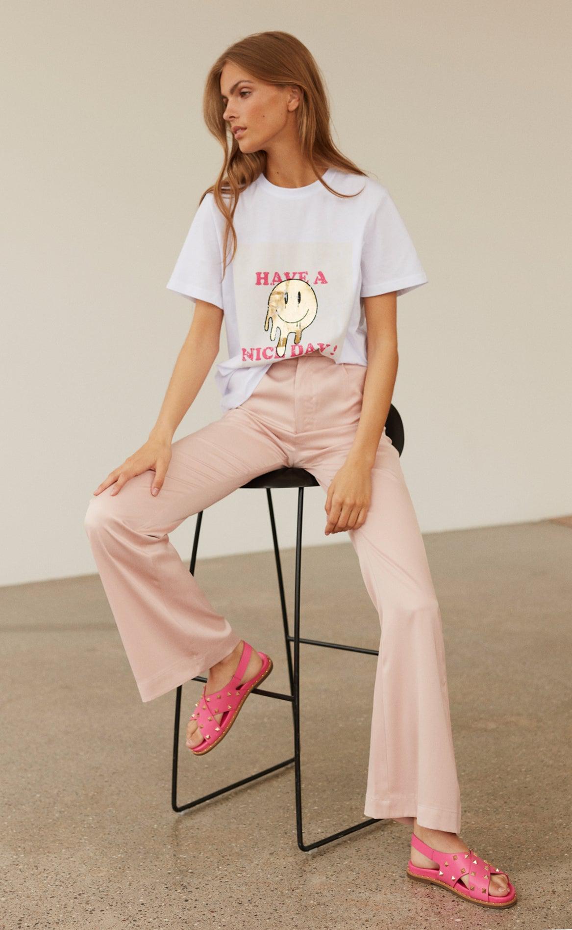 Sofie Schnoor T-shirt - S231293 - White W. Pink