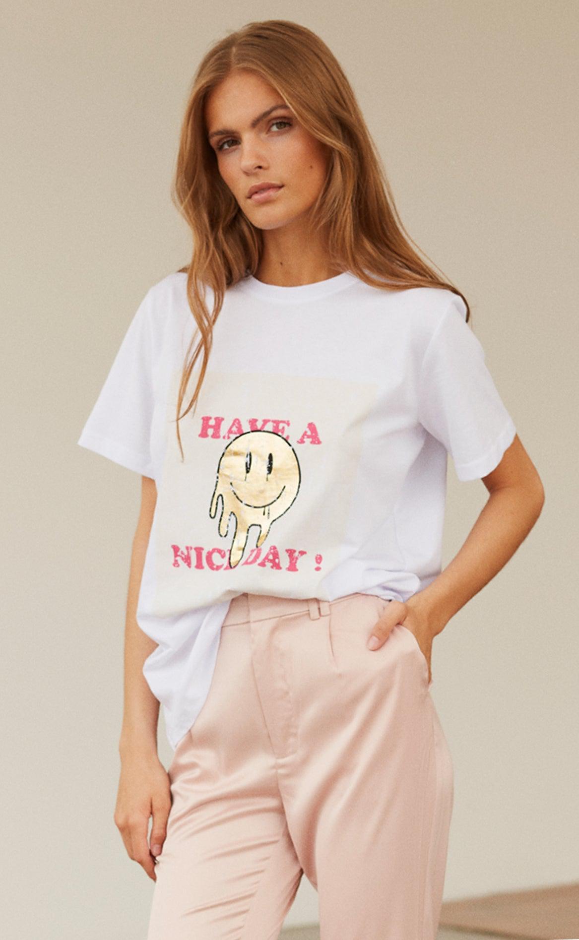 Sofie Schnoor T-shirt - S231293 - White W. Pink