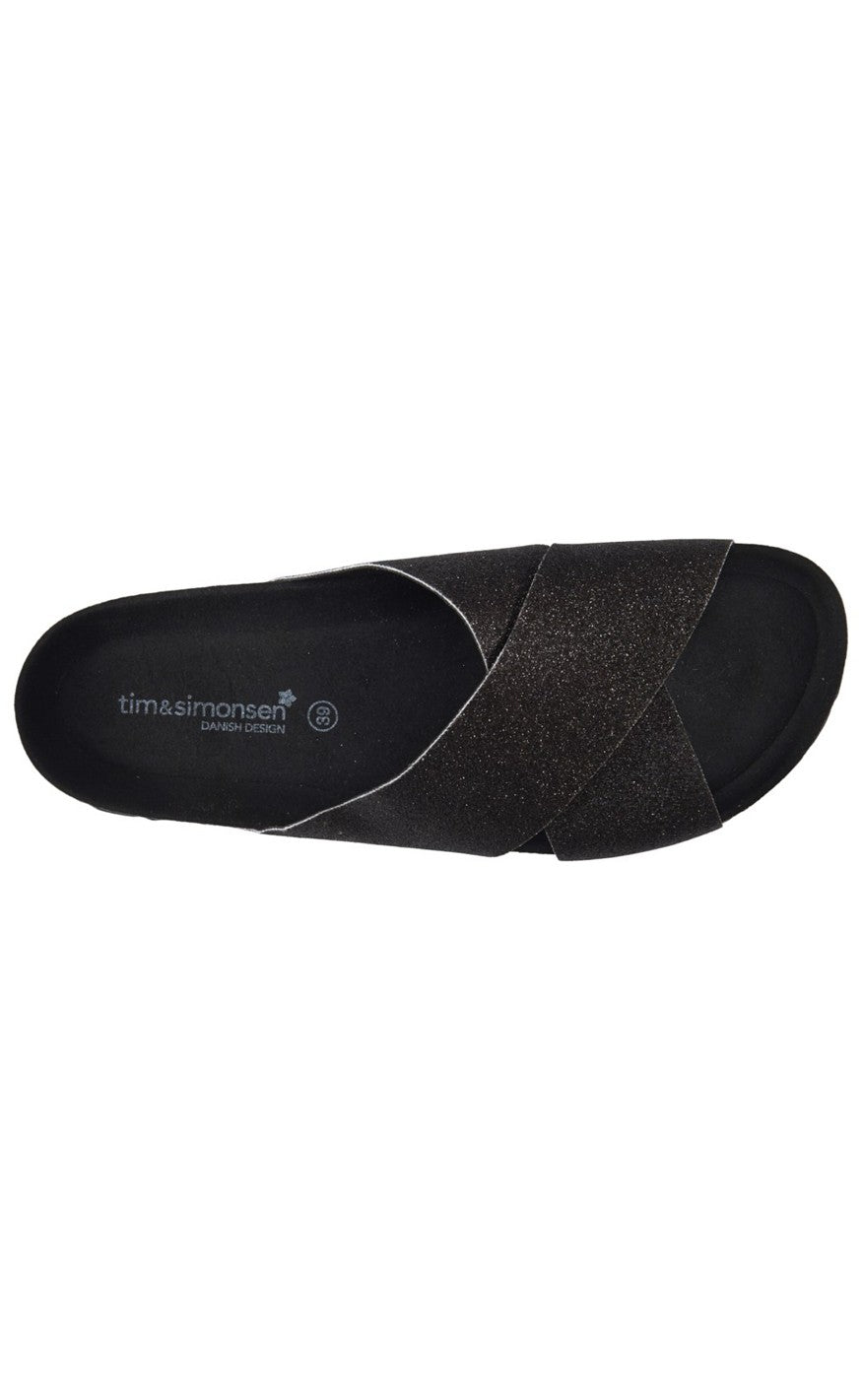 TIM & SIMONSEN ANNET SANDAL BLACK GLITTER