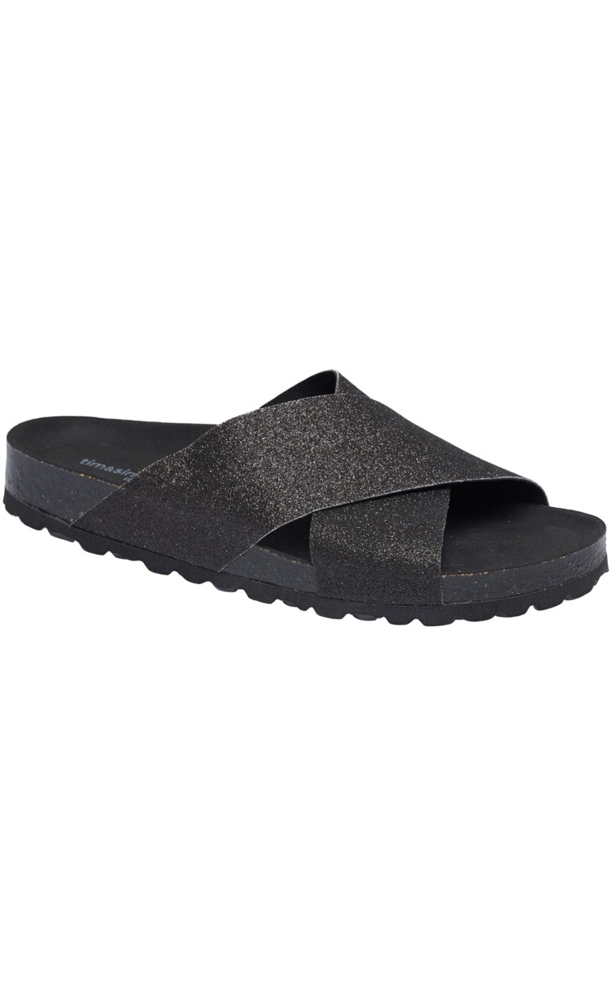 TIM & SIMONSEN ANNET SANDAL BLACK GLITTER