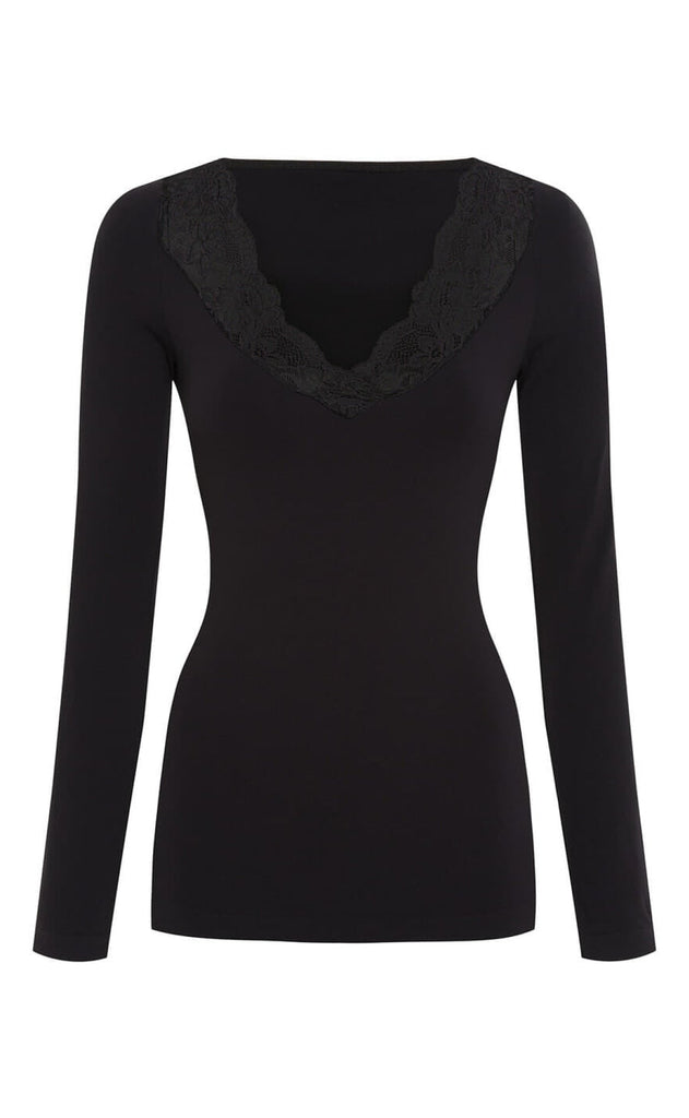 Tim & Simonsen Bluse - Belen V-Lace - Nero