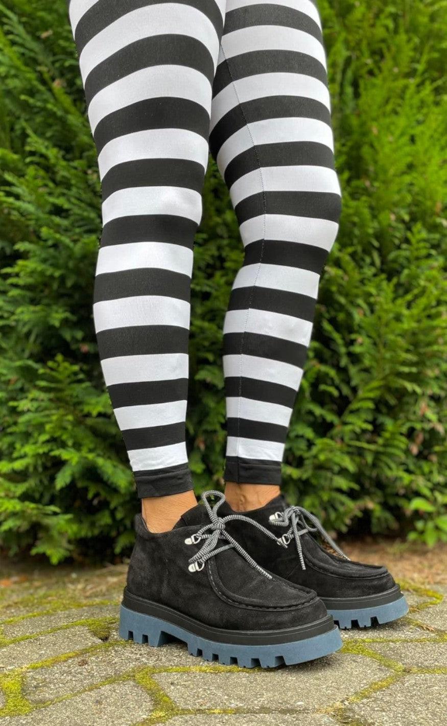 Tim & Simonsen Leggings - Malle Stripe - Nero-Bianca