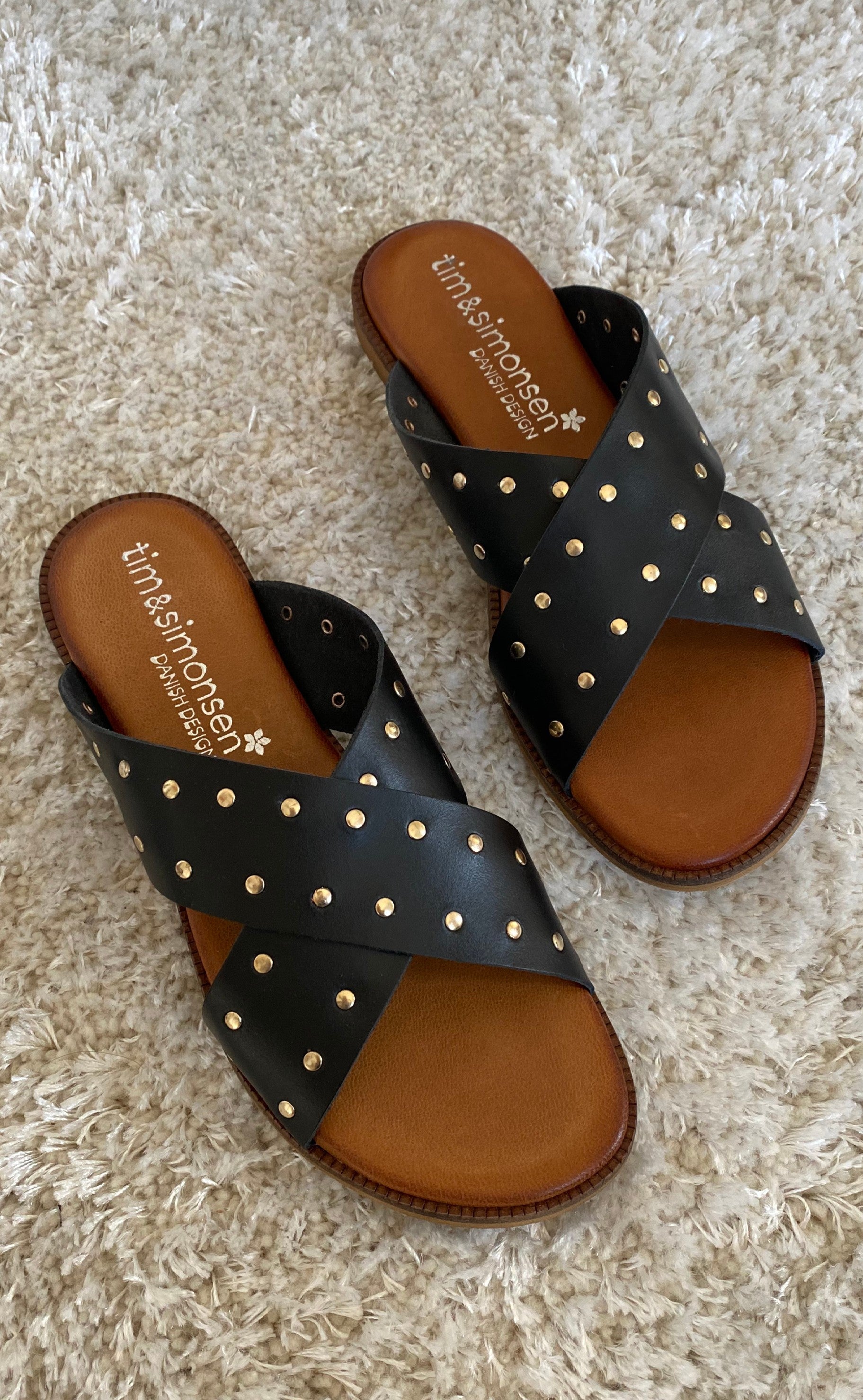 Tim & Simonsen Sandaler - Tine Stud Slip In - Black