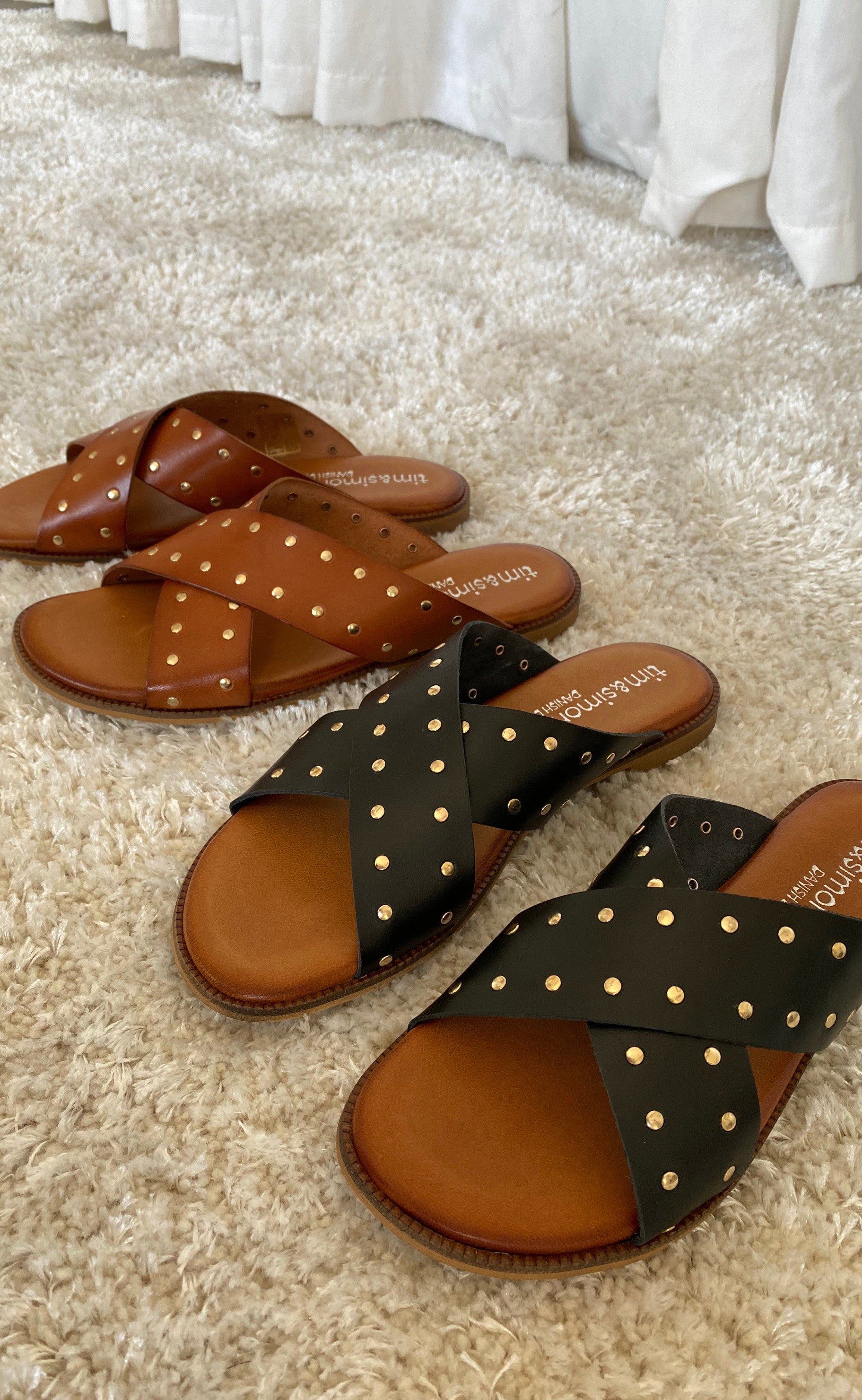 Tim & Simonsen Sandaler - Tine Stud Slip In - Leather Color