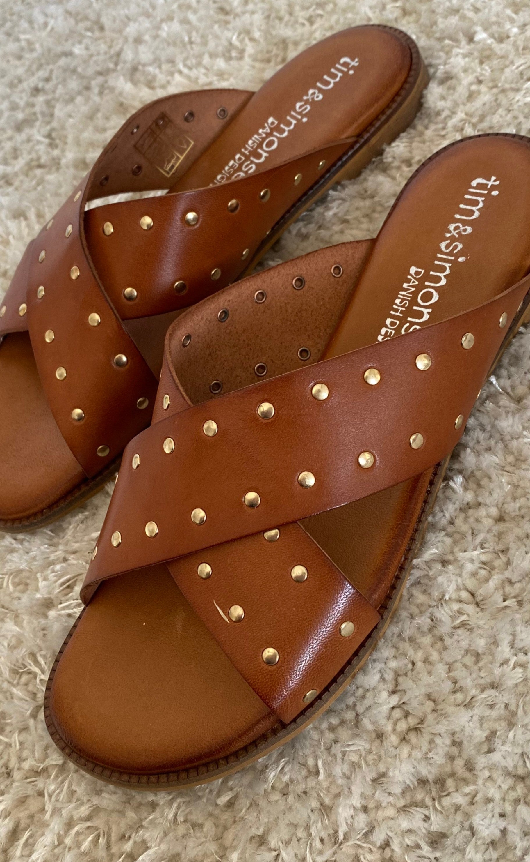 Tim & Simonsen Sandaler - Tine Stud Slip In - Leather Color