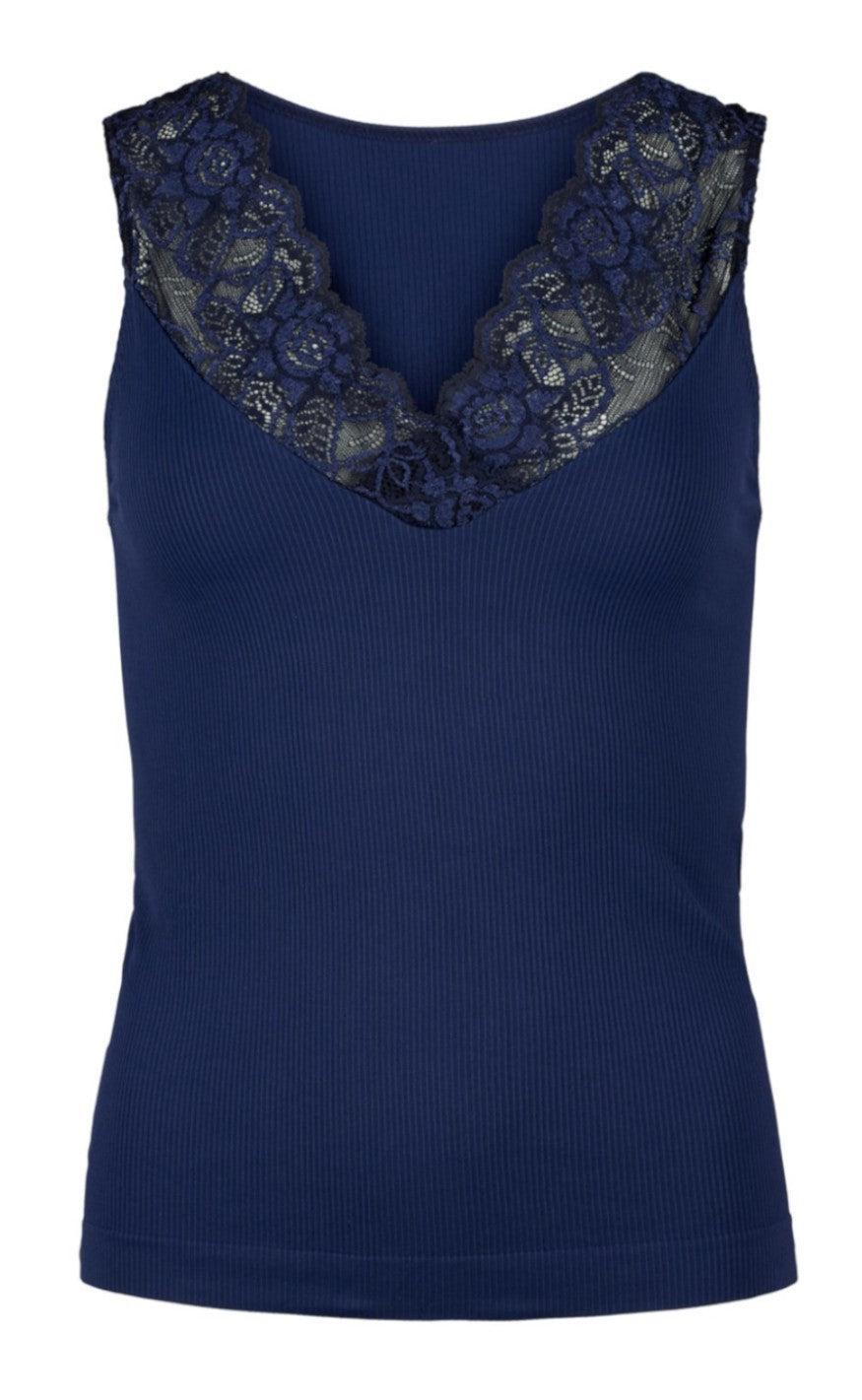 Tim & Simonsen Top - Belen V-Lace - Marine
