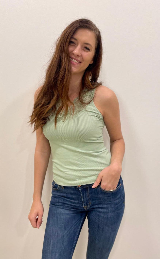 Tim & Simonsen Top - Belen V-Lace - Menta