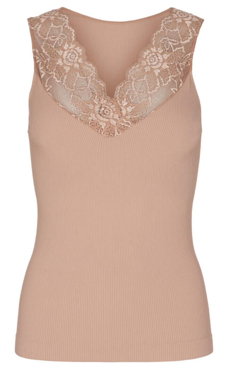 Tim & Simonsen Top - Belen V-Lace - Nude