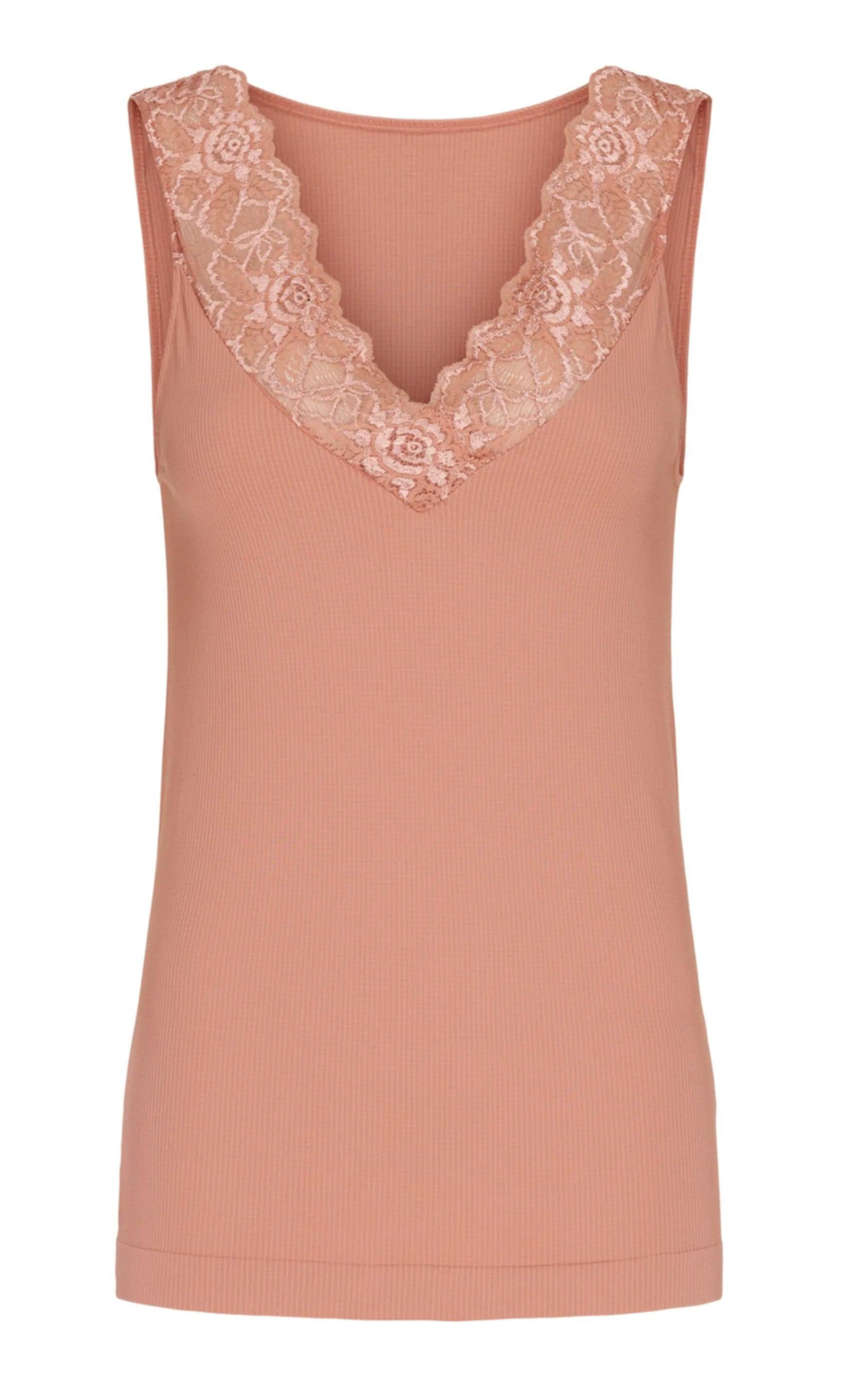 Tim & Simonsen Top - Belen V-Lace - Peach