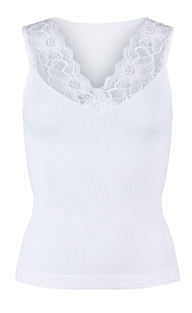 Tim & Simonsen Top - Belen V-Lace - White