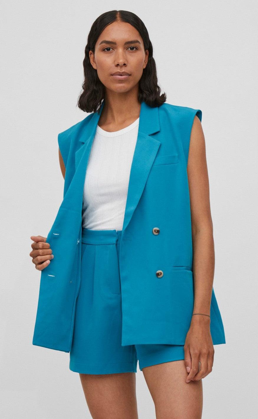 VILA Blazer Vest - Kalinka - Algiers Blue