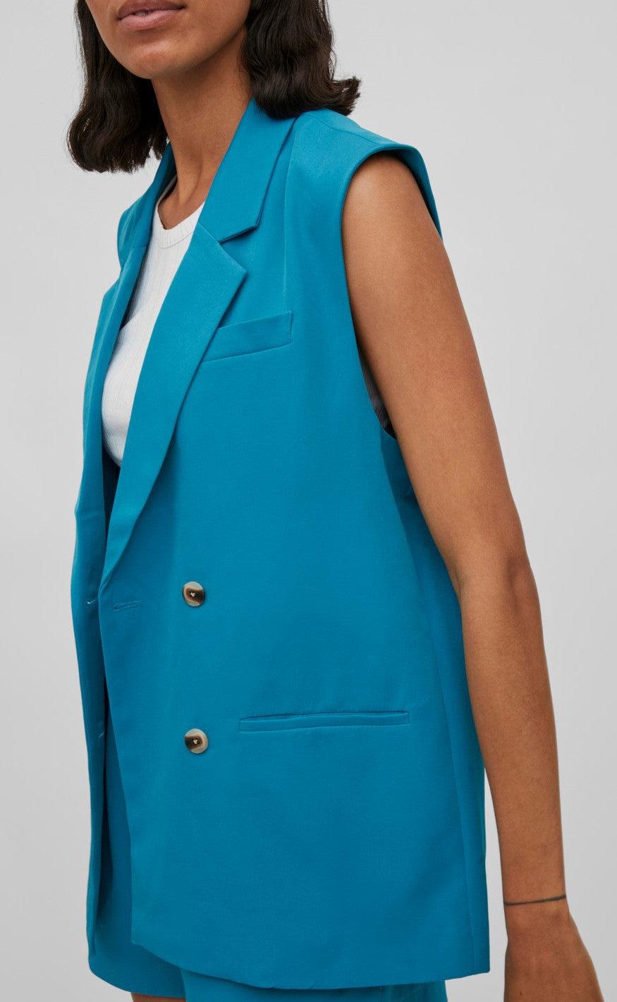 VILA Blazer Vest - Kalinka - Algiers Blue