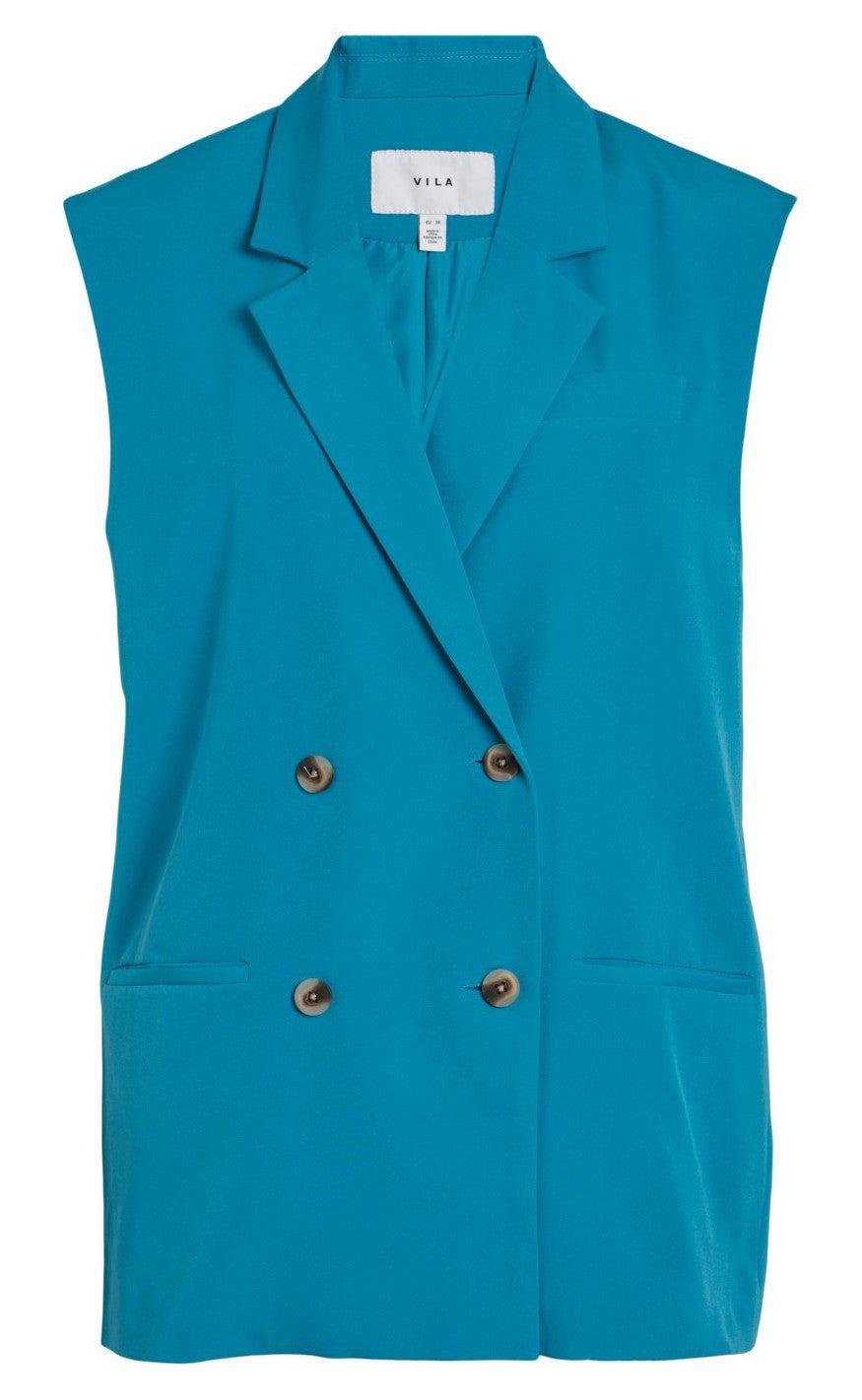 VILA Blazer Vest - Kalinka - Algiers Blue