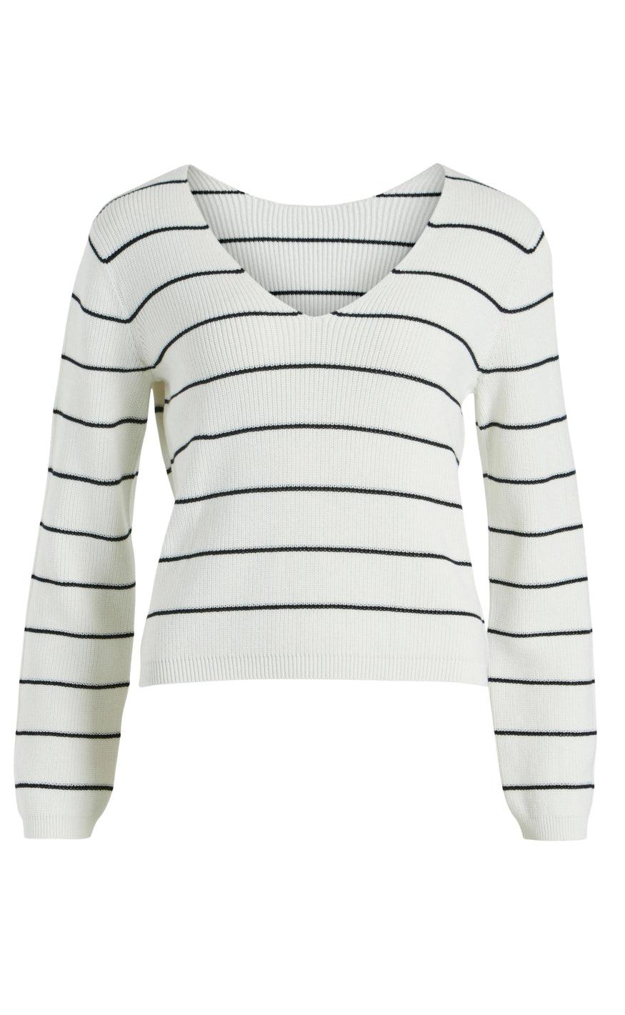 VILA Bluse - Chao - White Alyssum/Black