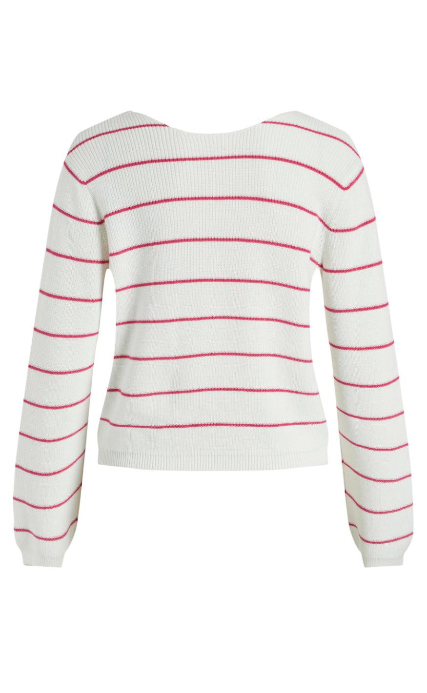 VILA Bluse - Chao -White Alyssum/Pink Yarro