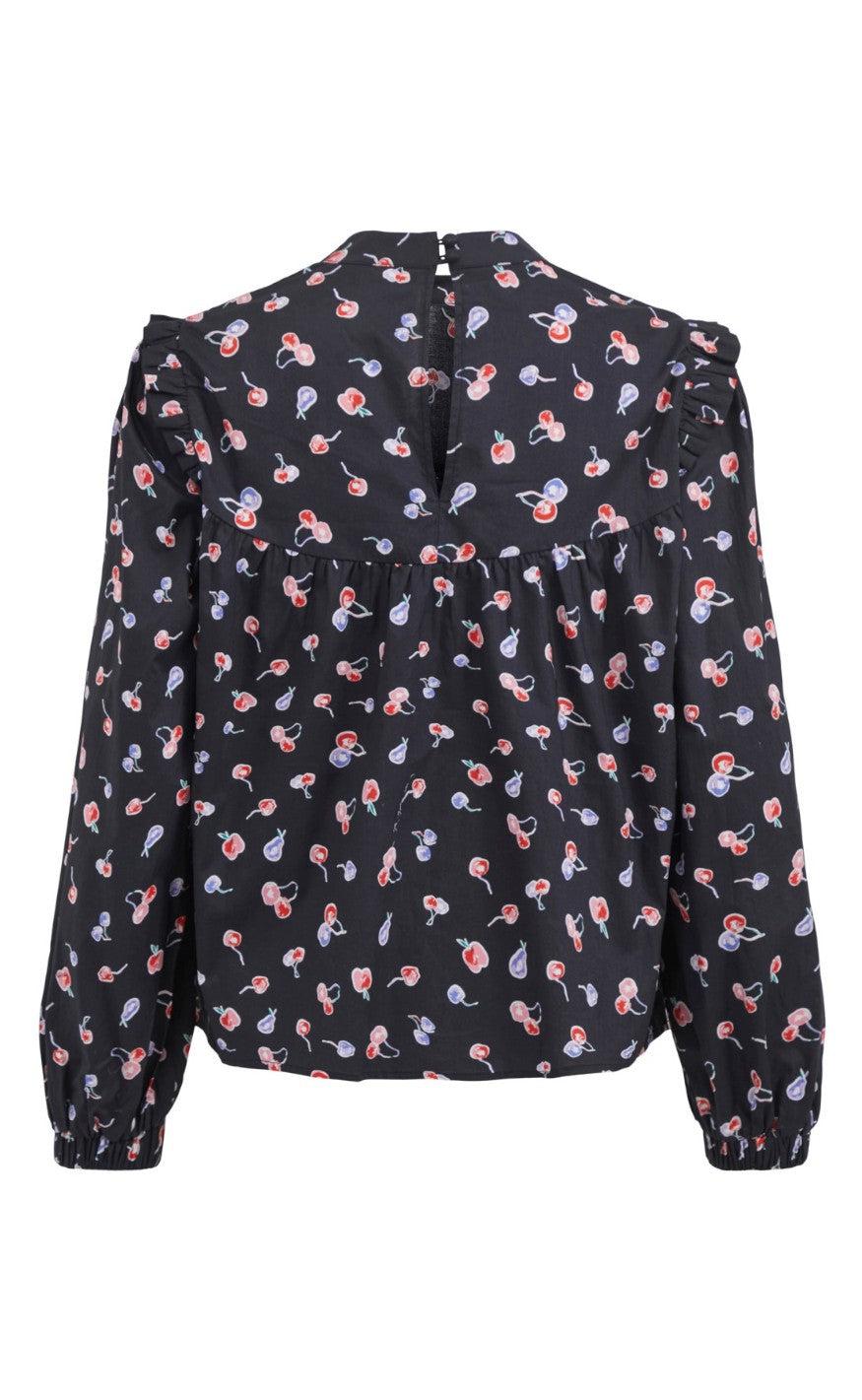 VILA Bluse - Cherry - Navy