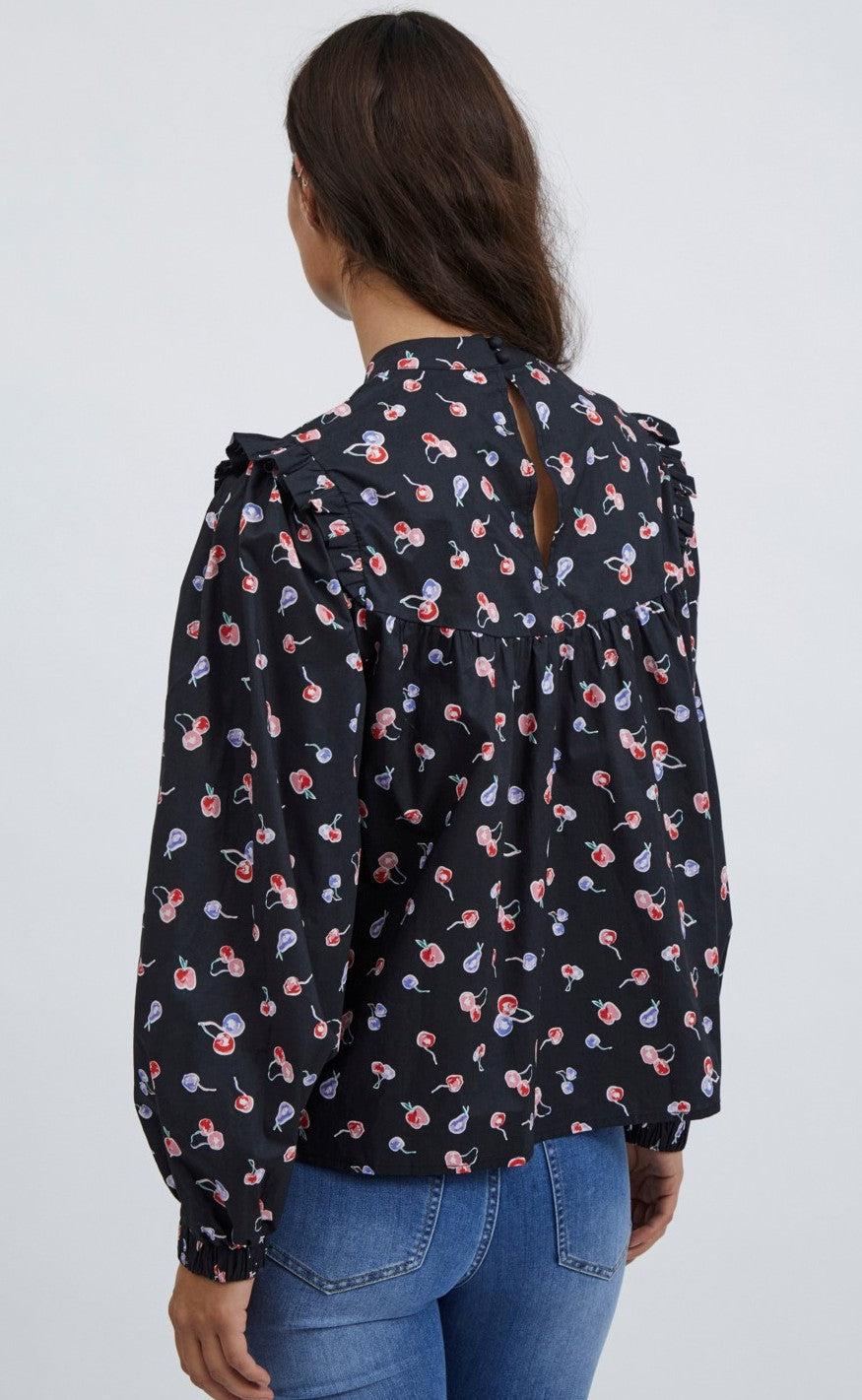 VILA Bluse - Cherry - Navy