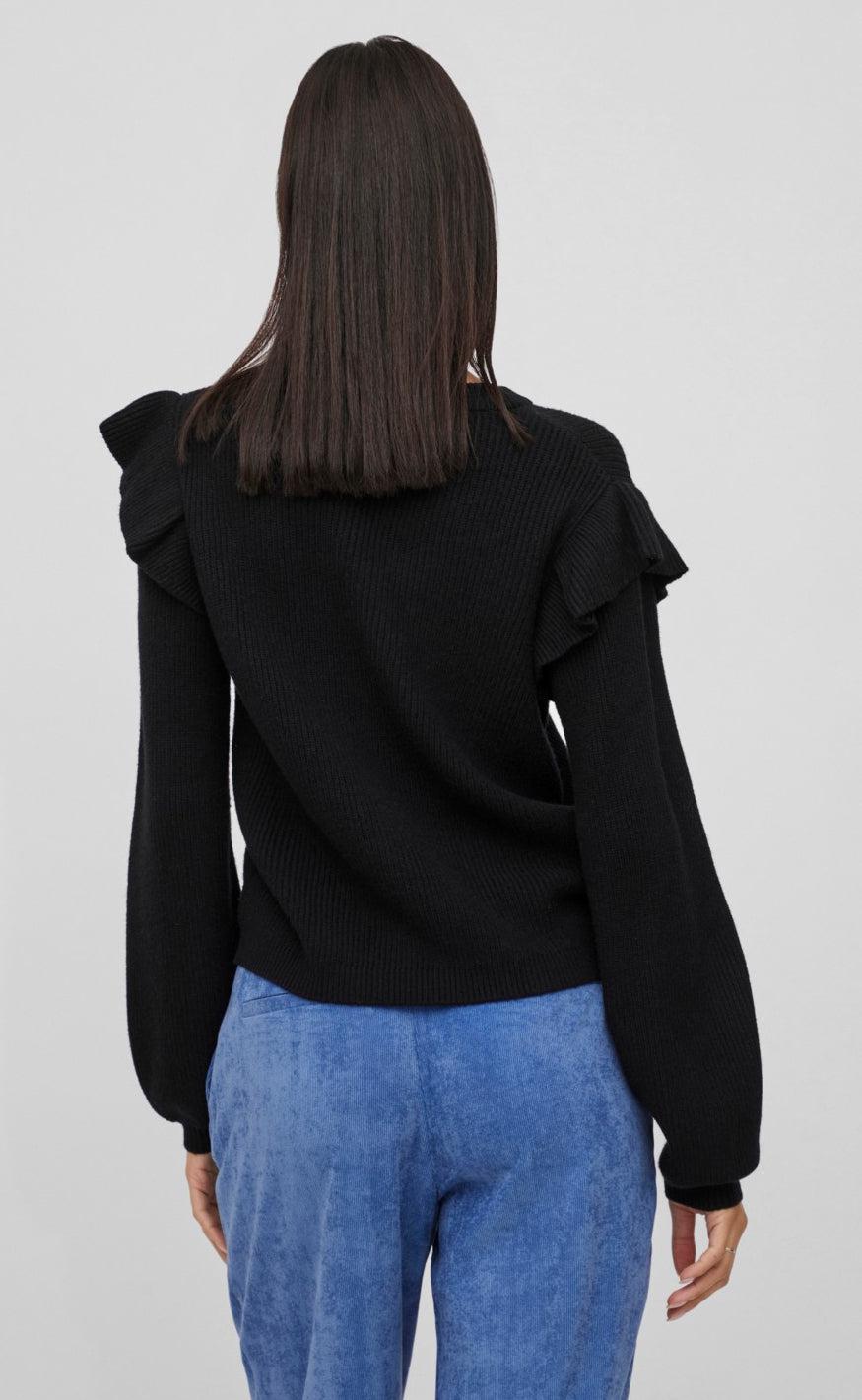 VILA Bluse - Ril Flounce - Black