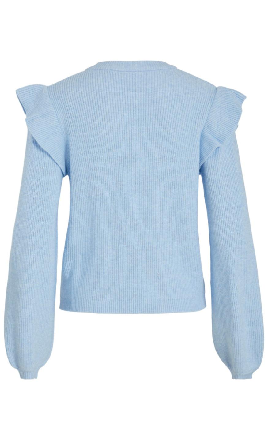 VILA Bluse - Ril Flounce - Kentucky Blue