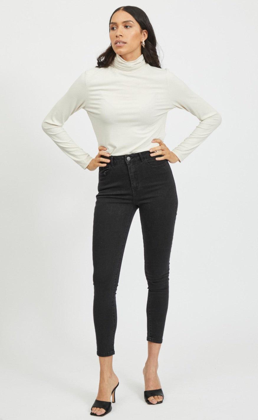 VILA Bluse - Solitta Rib - Birch