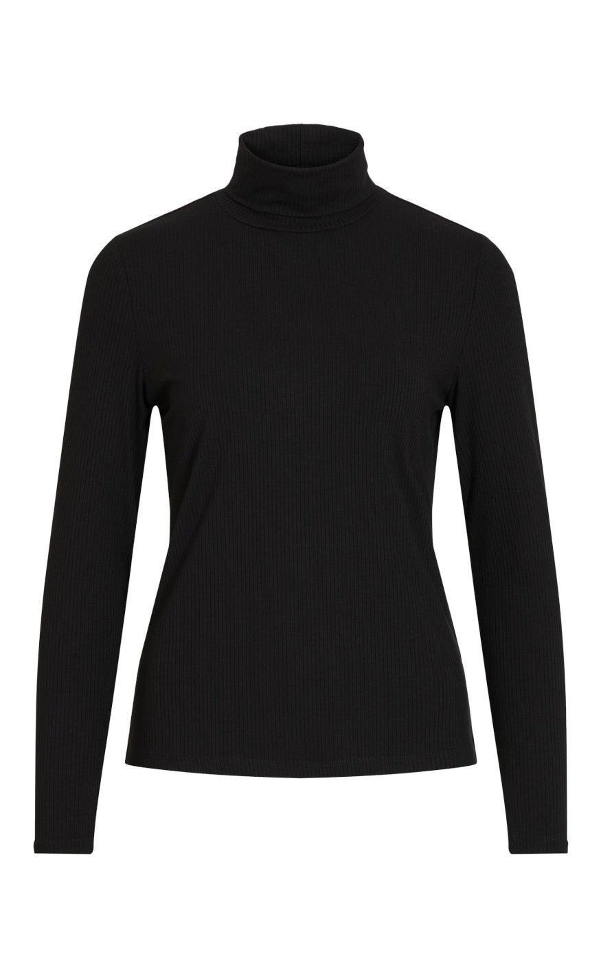 VILA Bluse - Solitta Rib - Black