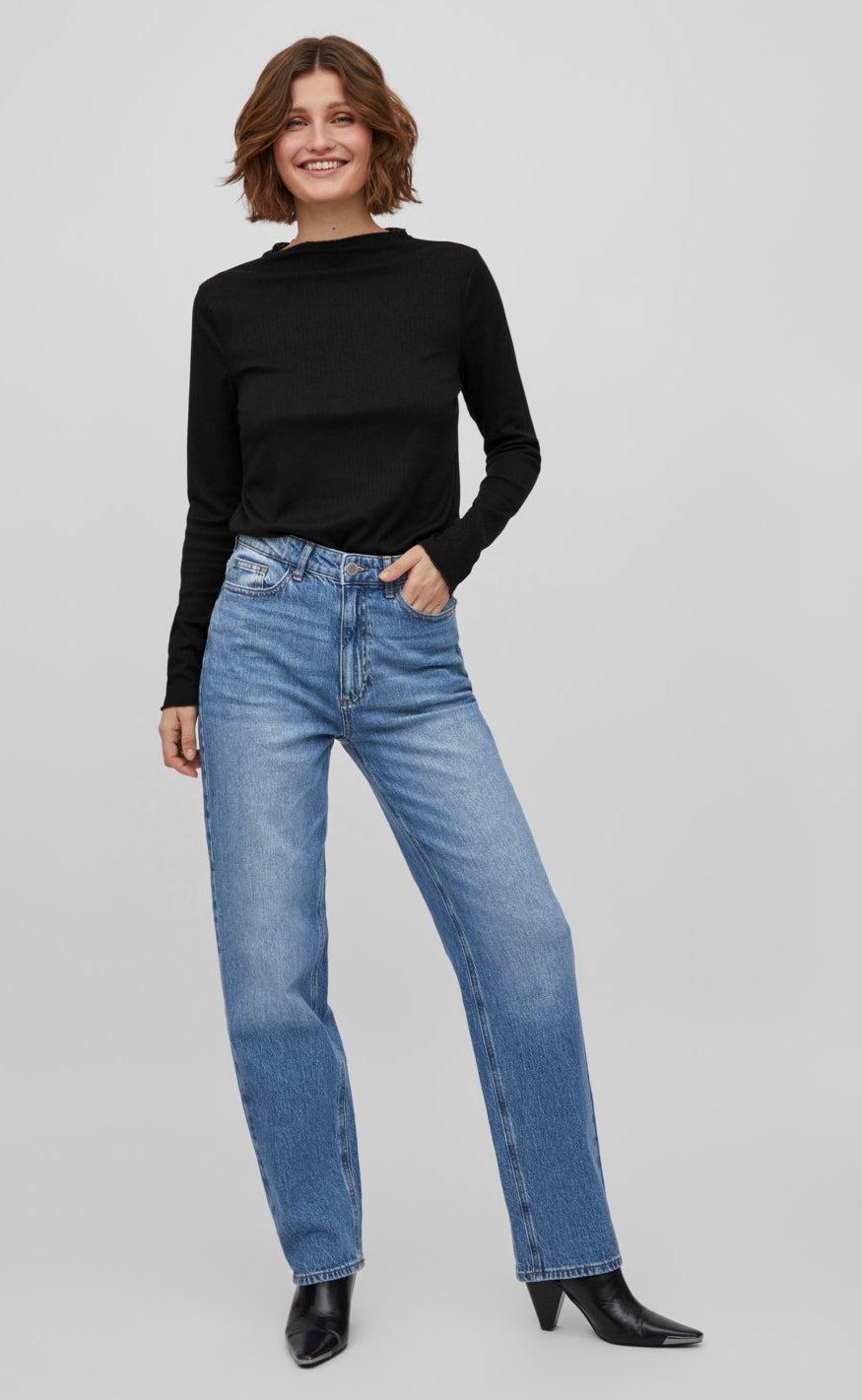 VILA Bukser - Kelly - Medium Blue Denim