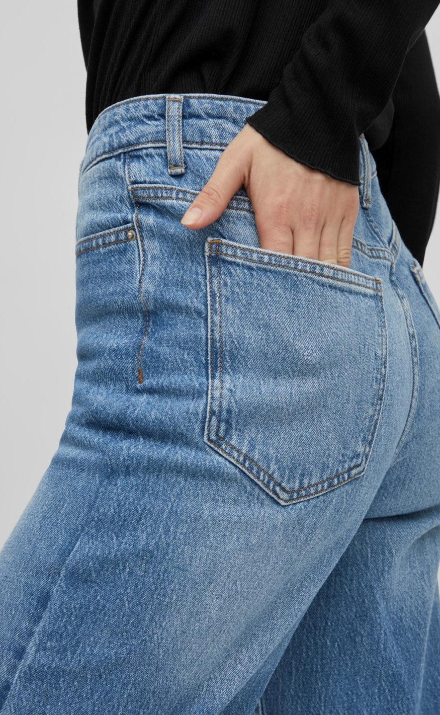 VILA Bukser - Kelly - Medium Blue Denim