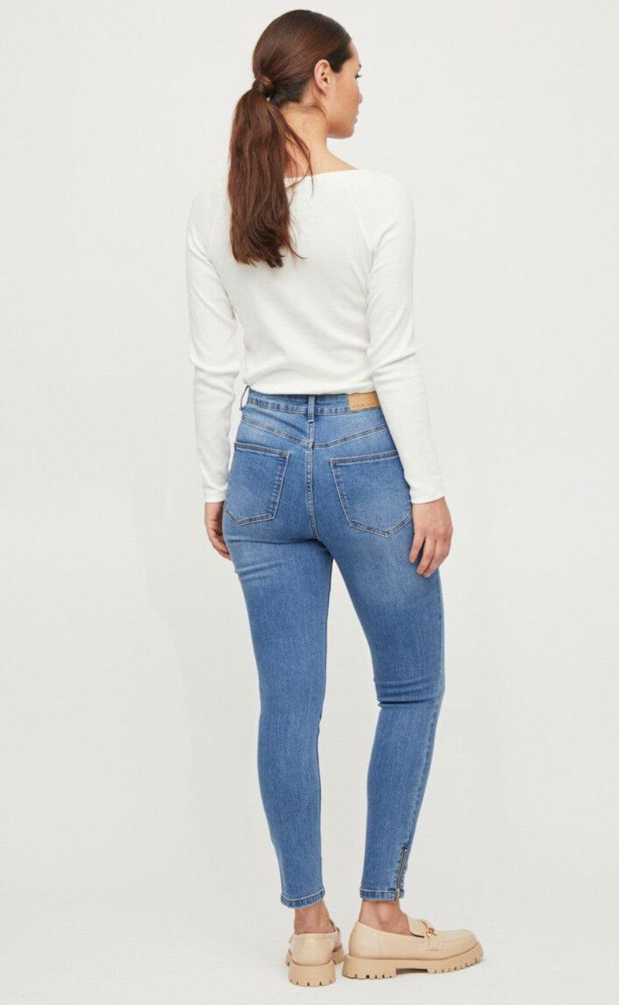 VILA Bukser - Skinnie - Medium Blue Denim