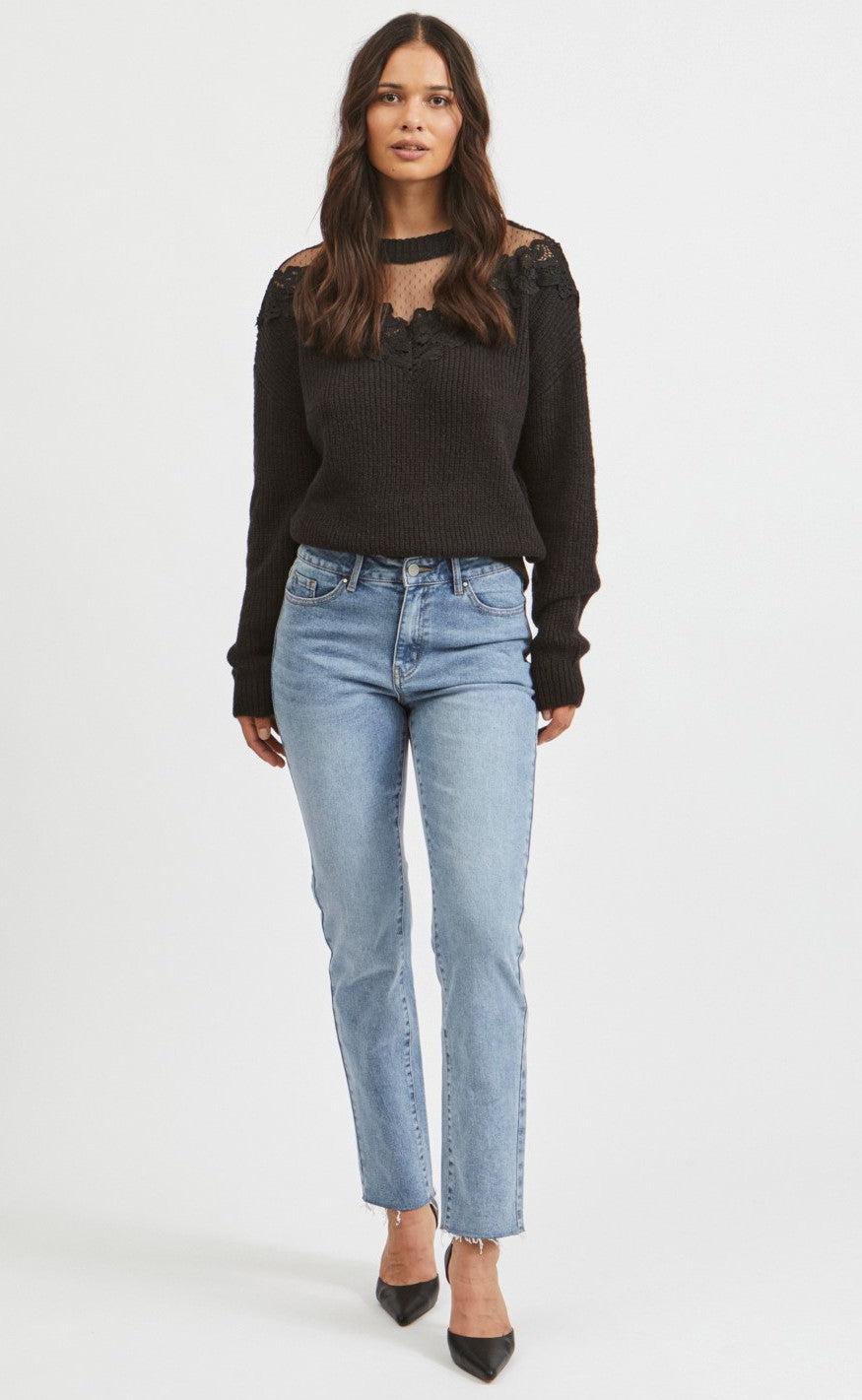VILA Bukser - Stray Straight Jeans - Light Blue Denim