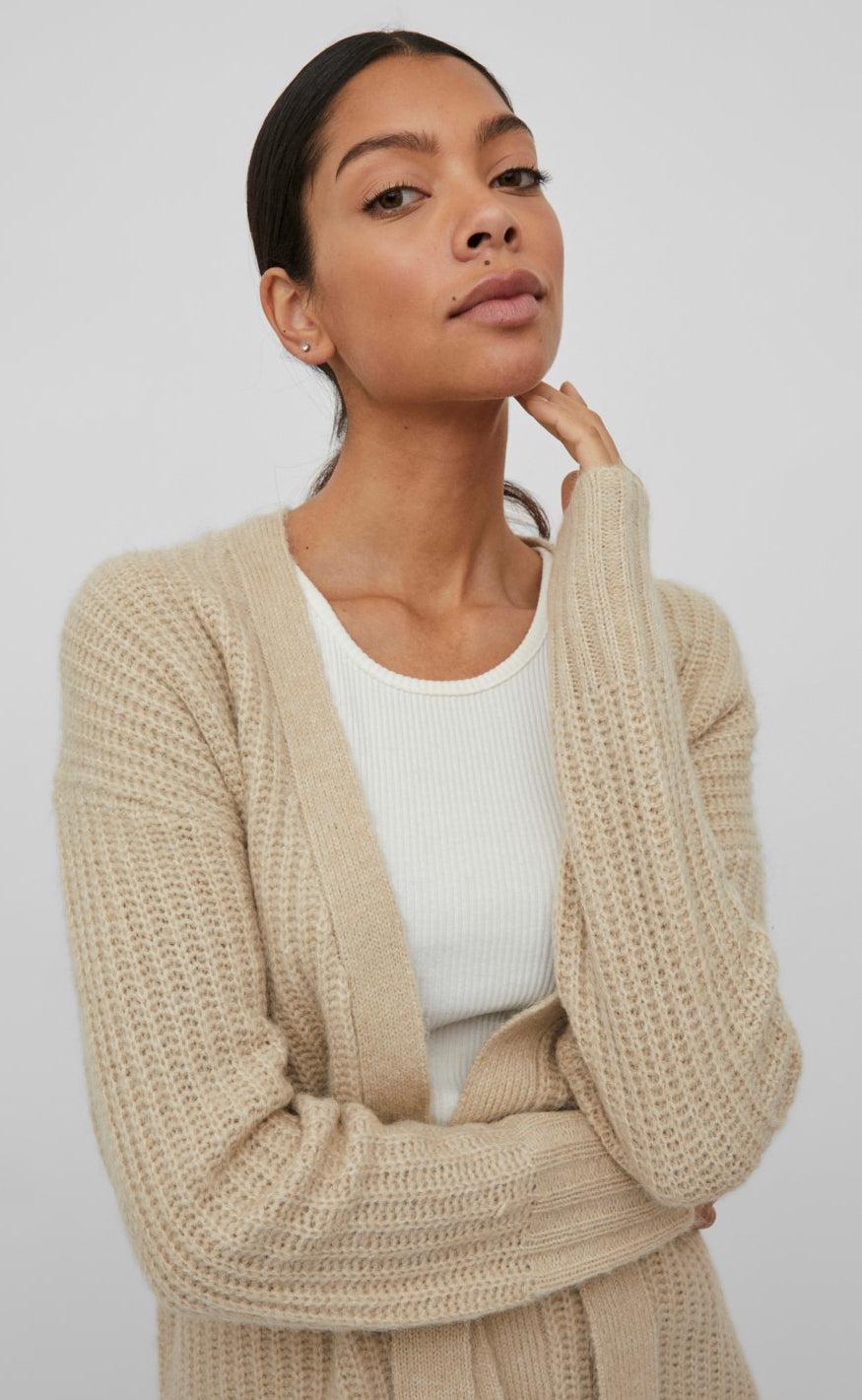 VILA Cardigan - Felo - Natural Melange