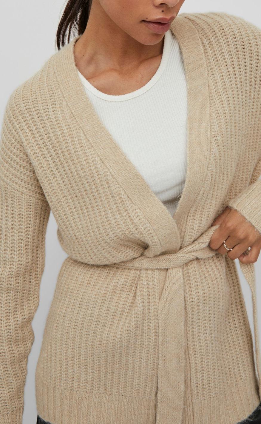 VILA Cardigan - Felo - Natural Melange