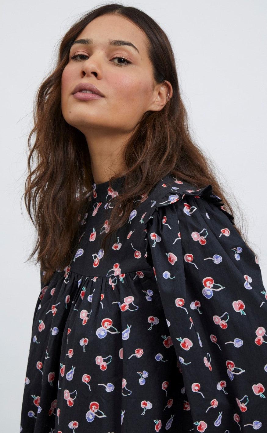 VILA Kjole - Cherry - Navy
